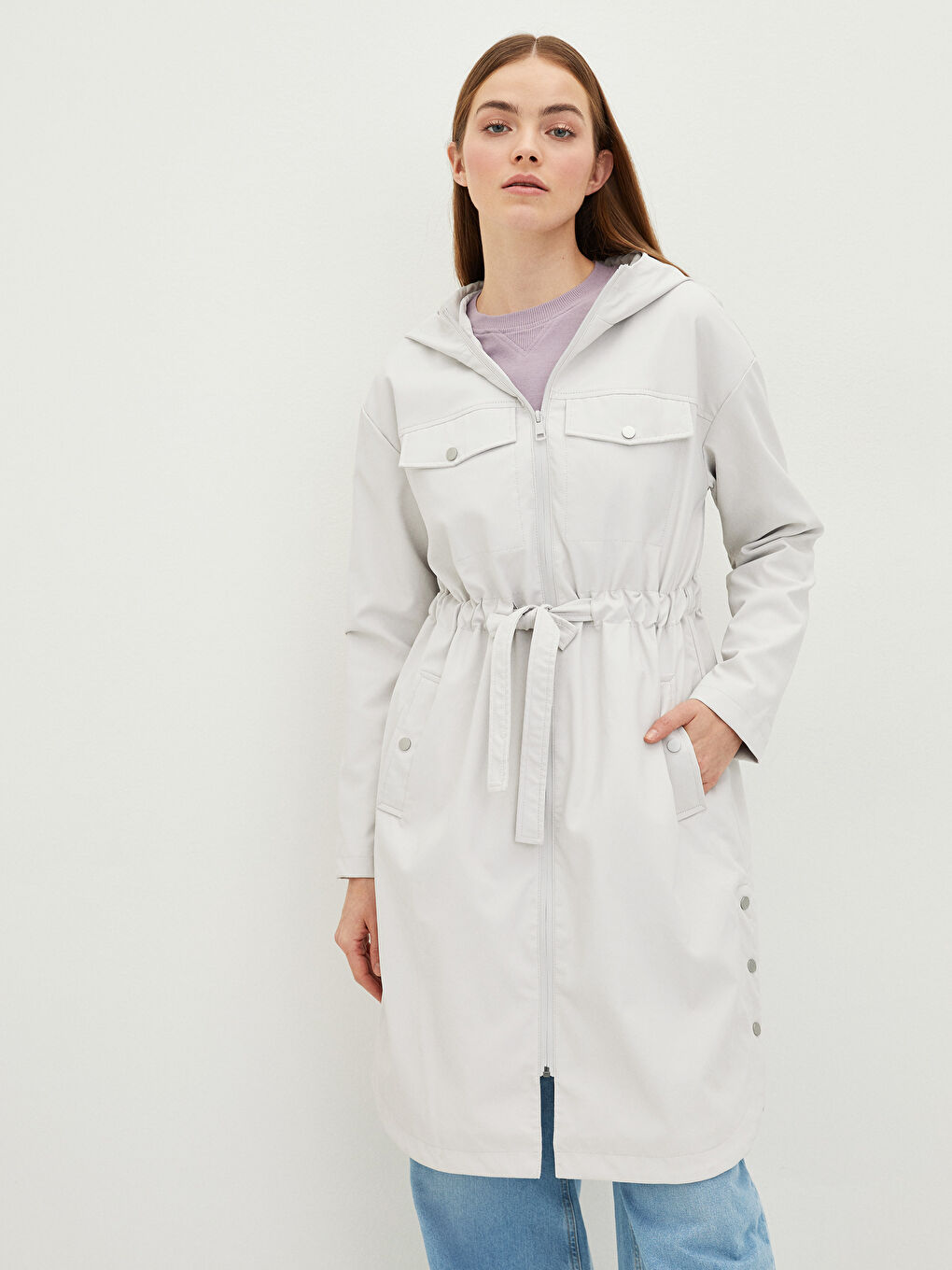 LCW Modest Women's Hooded Plain Coat -S20979Z8-RTU