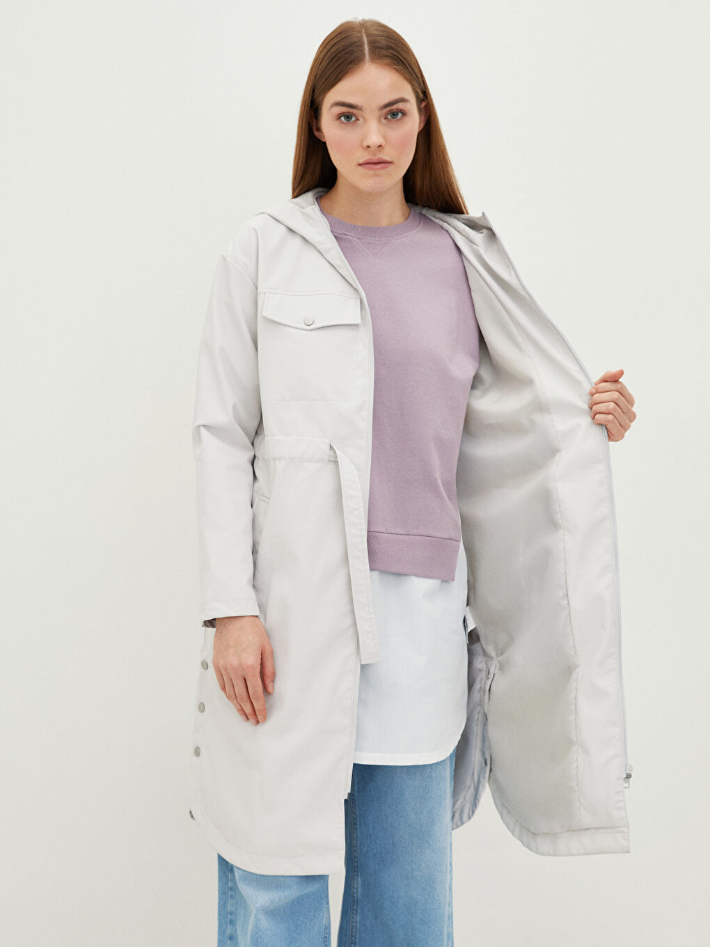 LCW Modest Women's Hooded Plain Coat -S20979Z8-RTU