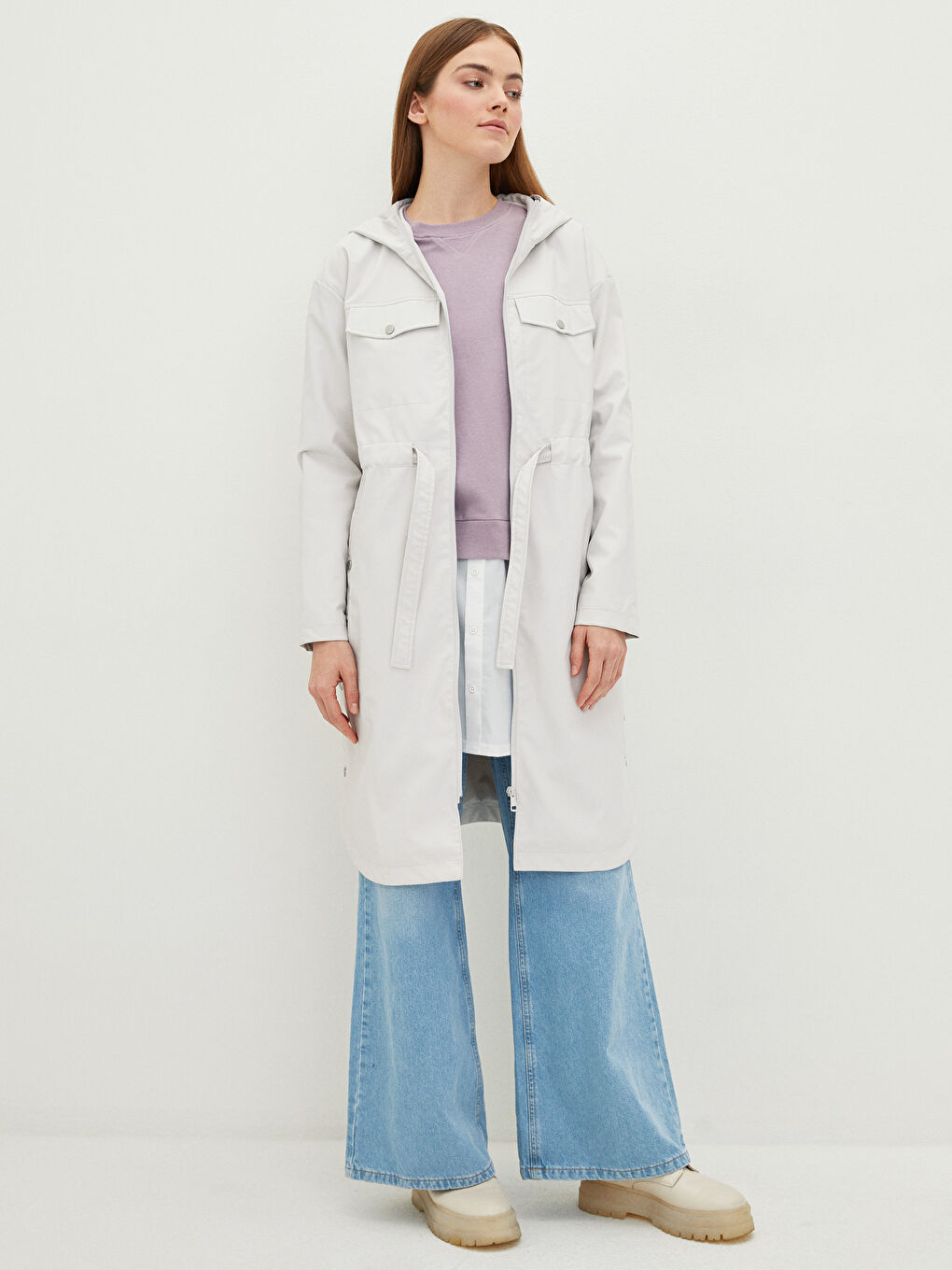 LCW Modest Women's Hooded Plain Coat -S20979Z8-RTU