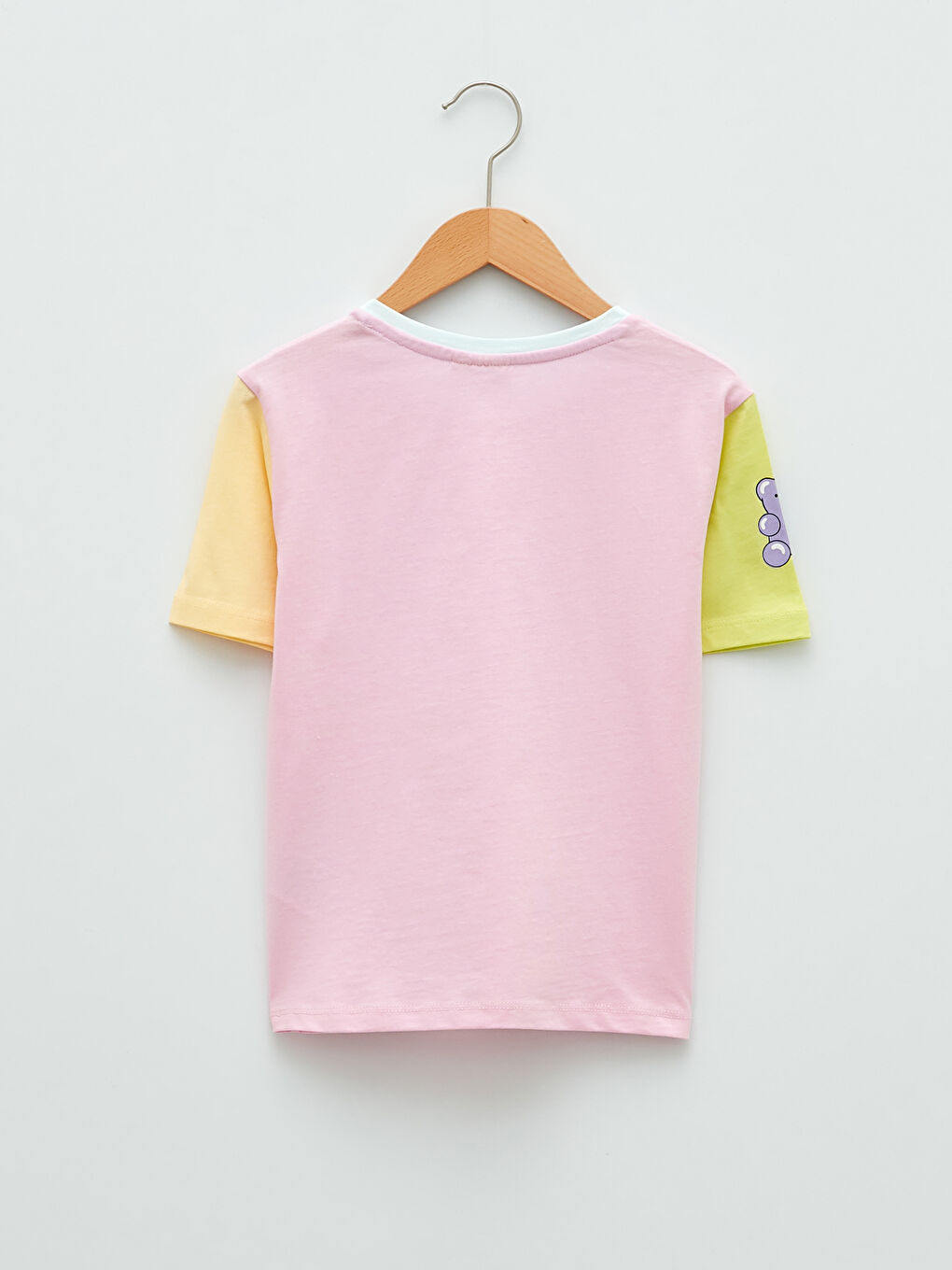 Crew Neck Printed Short Sleeve Cotton Girl T-shirt-1