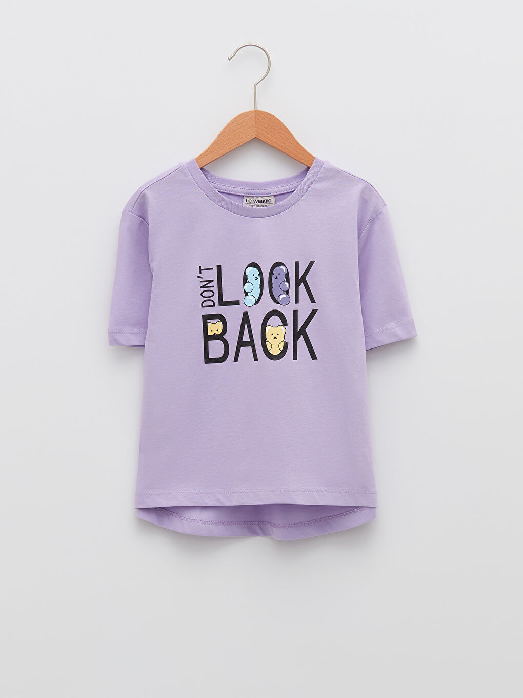 Crew Neck Printed Short Sleeve Cotton Girl T-shirt