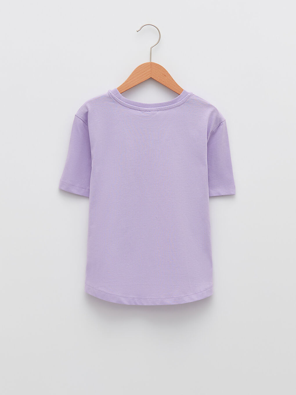 Crew Neck Printed Short Sleeve Cotton Girl T-shirt-1