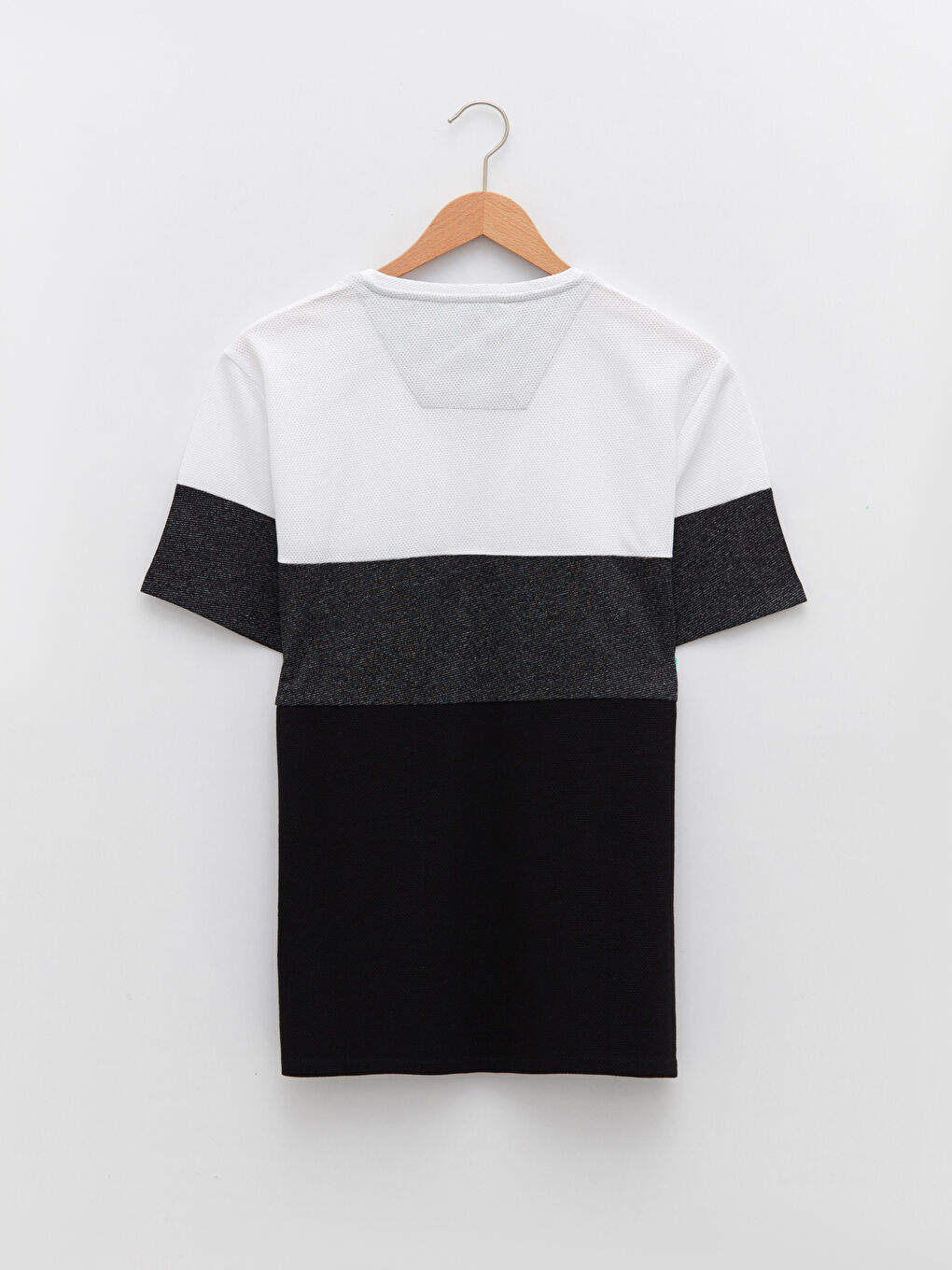 T-shirt pour Hommes en Piqué à Manches Courtes et Col Rond Bloc de Couleurs-7