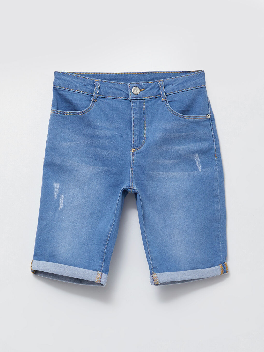 LCW Kids İndigo Basic Pamuklu Kız Çocuk Jean Şort