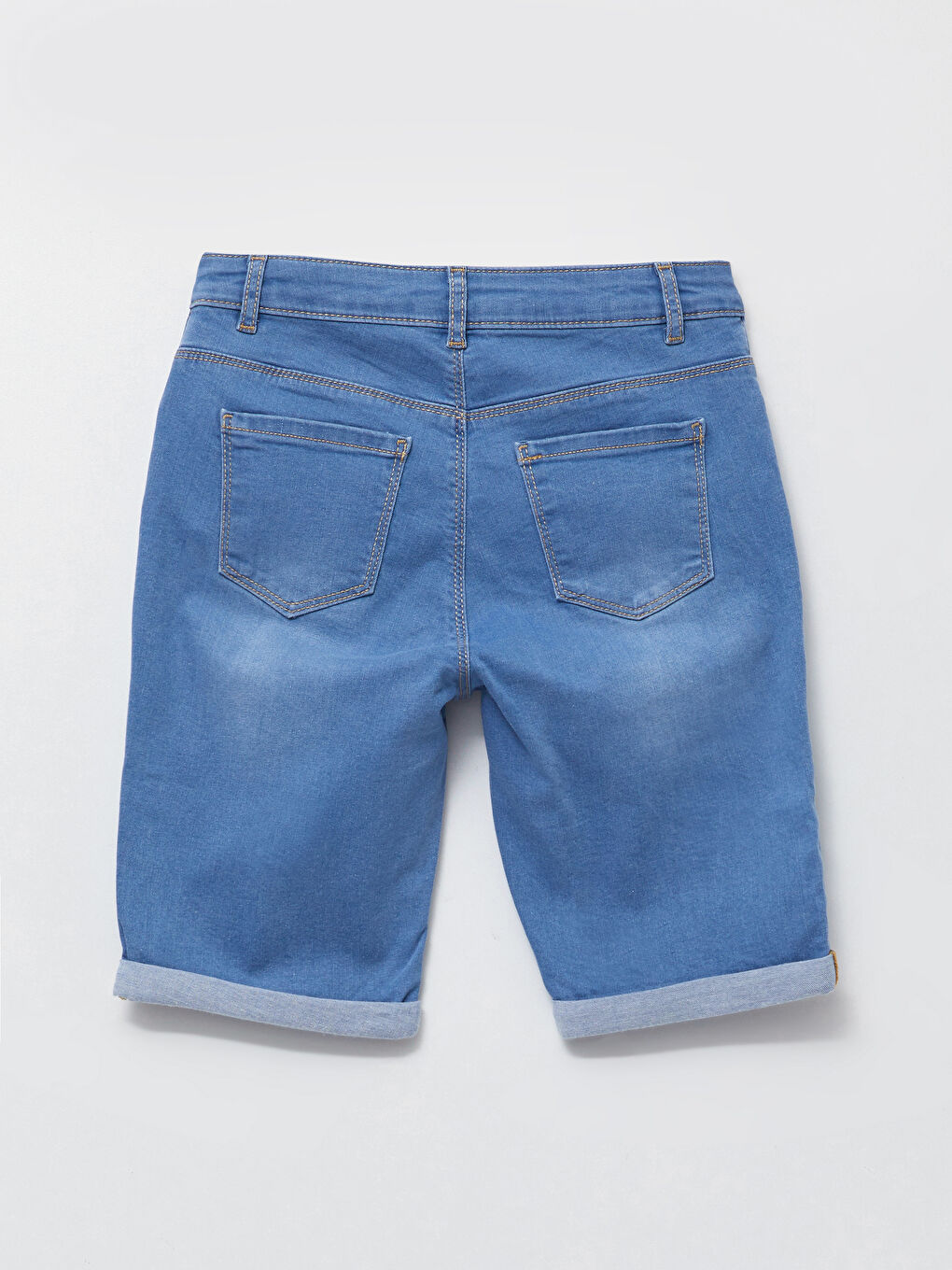 LCW Kids İndigo Basic Pamuklu Kız Çocuk Jean Şort - 1