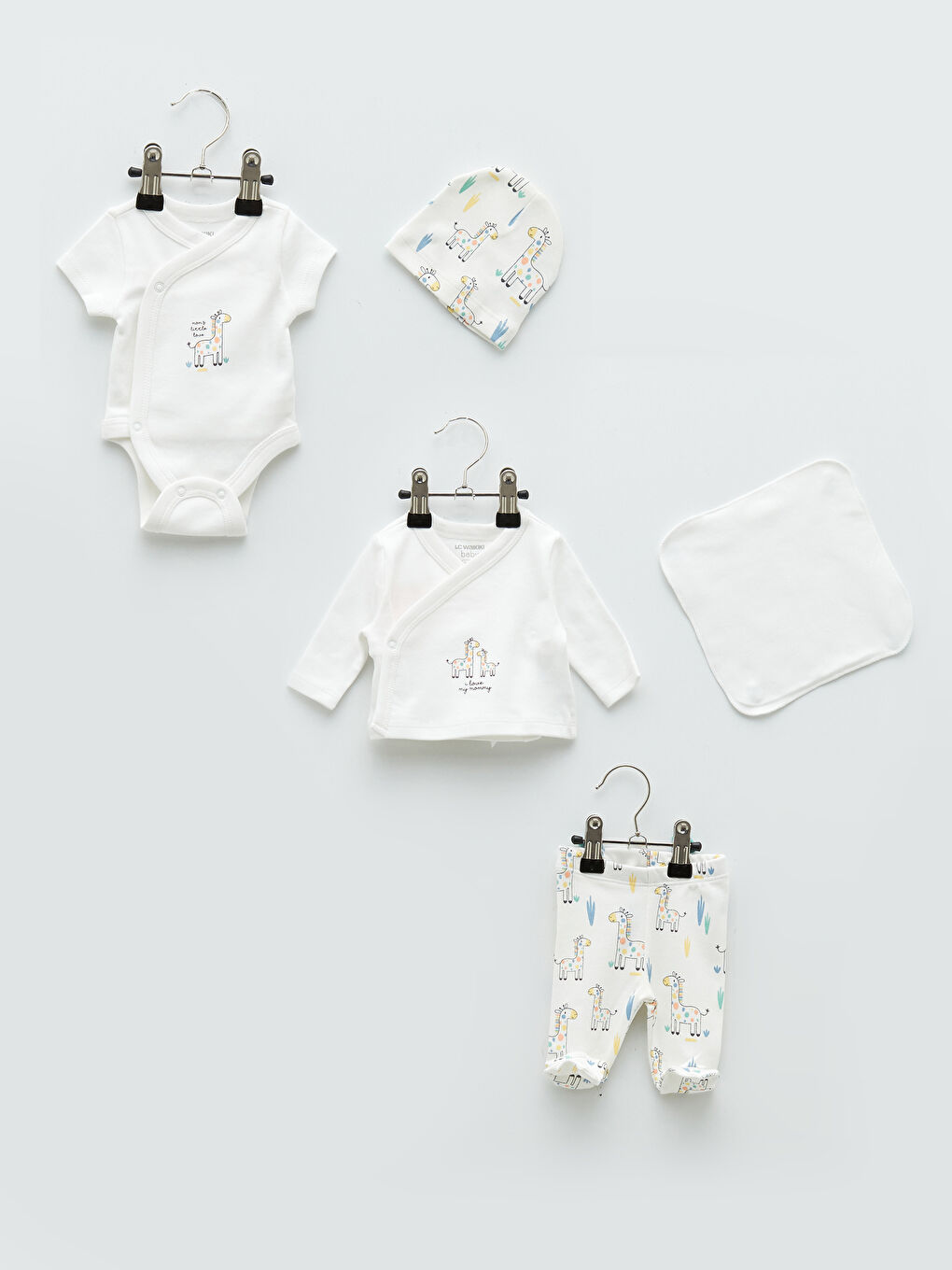 Ekru Baskılı Pamuklu Prematüre Erkek Bebek Hastane Çıkış Seti