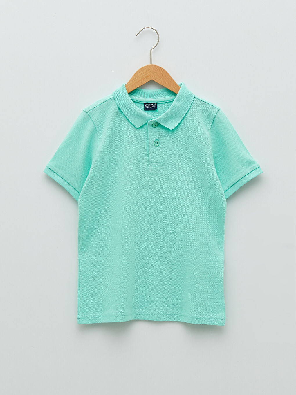 Yeşil Polo Yaka Basic Kısa Kollu Erkek Çocuk Tişört