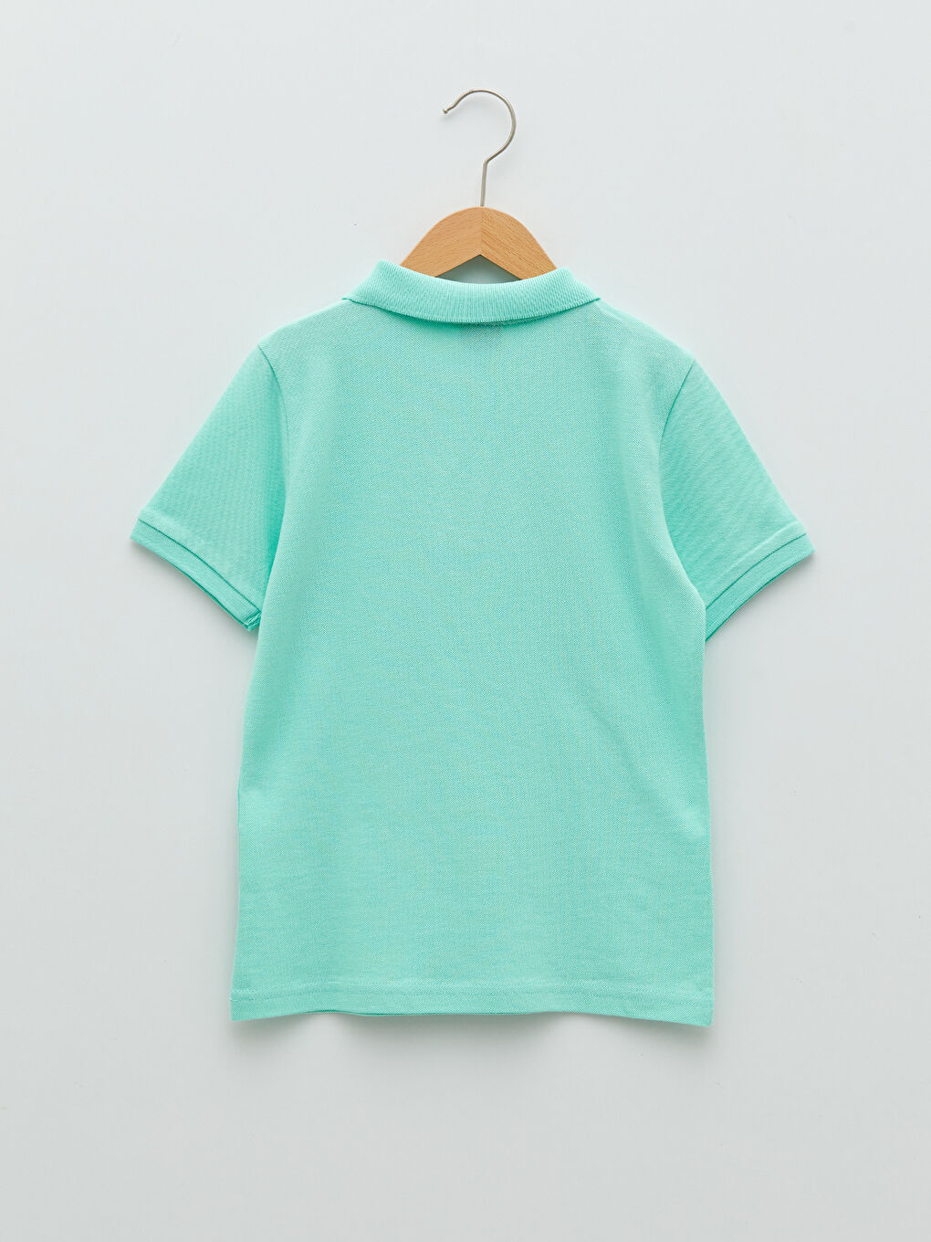 Yeşil Polo Yaka Basic Kısa Kollu Erkek Çocuk Tişört-1