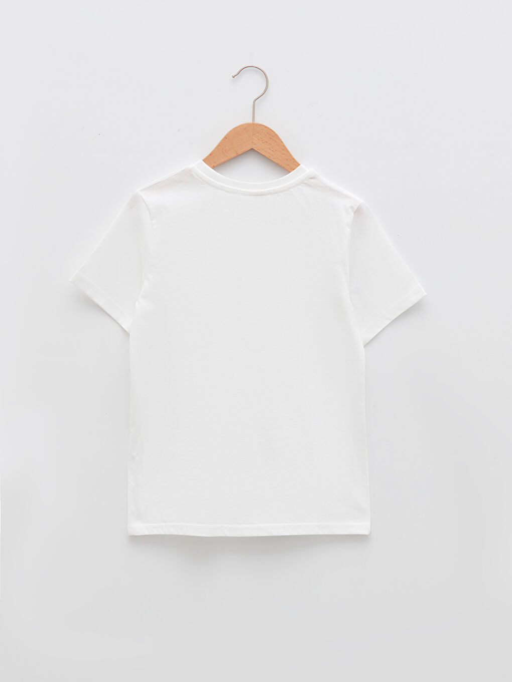 Beyaz Bisiklet Yaka Basic Kısa Kollu Pamuklu Erkek Çocuk Tişört-3