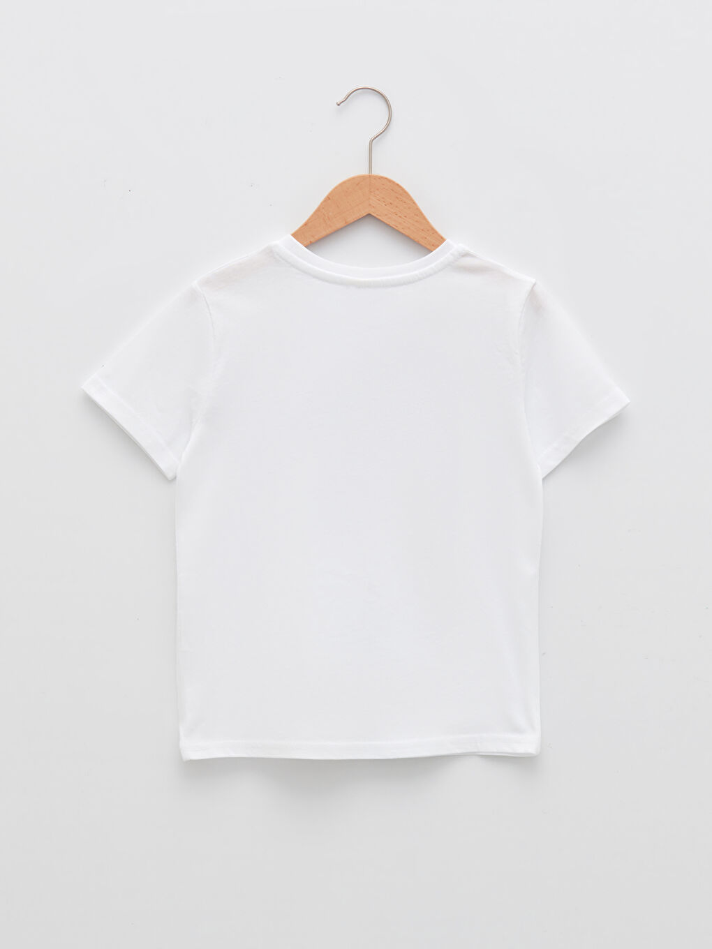 Beyaz Bisiklet Yaka Baskılı Kısa Kollu Erkek Çocuk Tişört-1