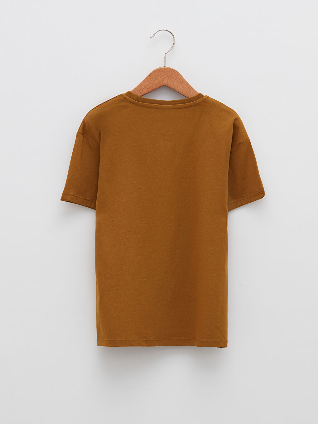 Sarı Bisiklet Yaka Baskılı Kısa Kollu Pamuklu Erkek Çocuk Tişört-1