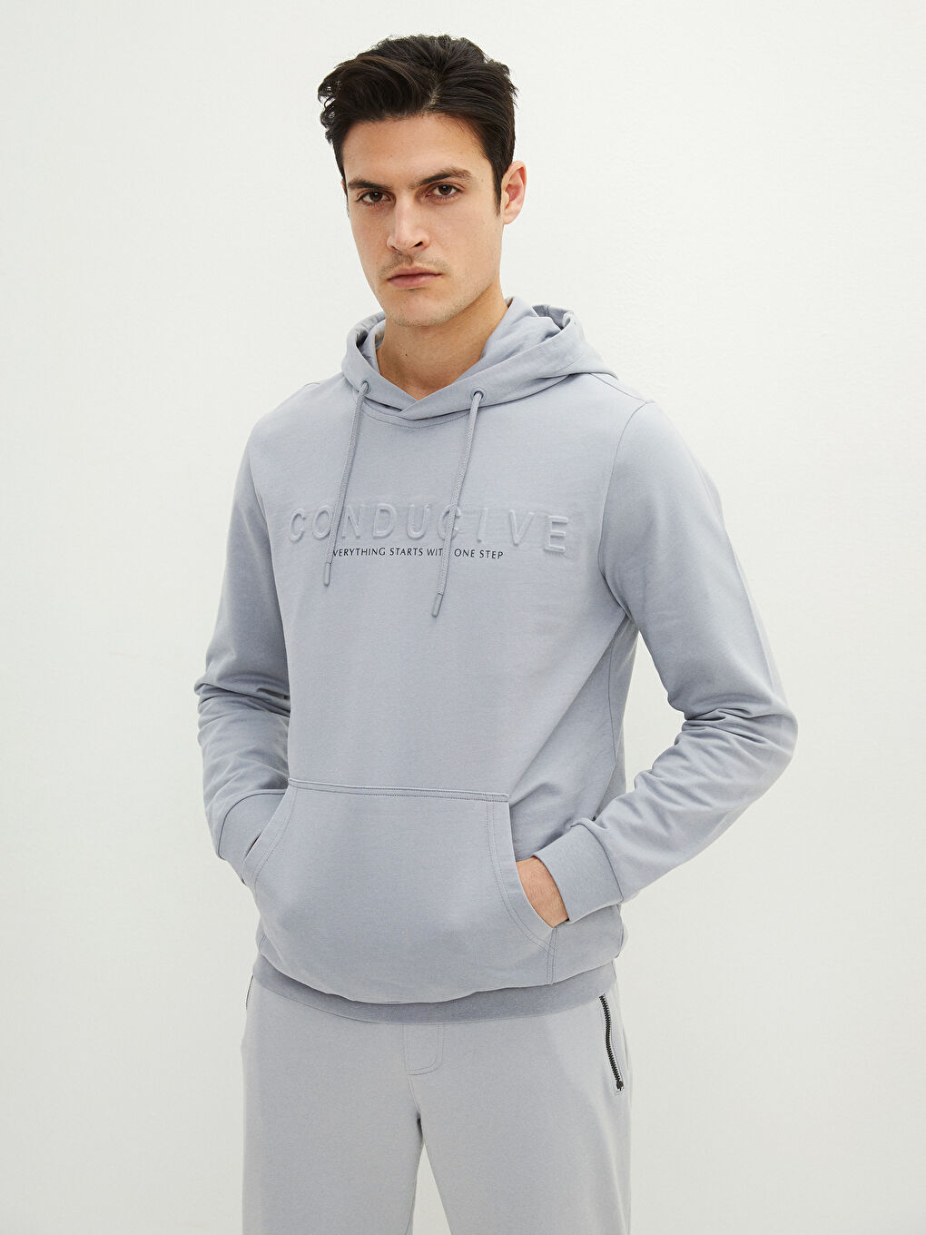 LCWAIKIKI Classic Long Sleeve Printed Men's Hoodie -S21062Z8-GD5