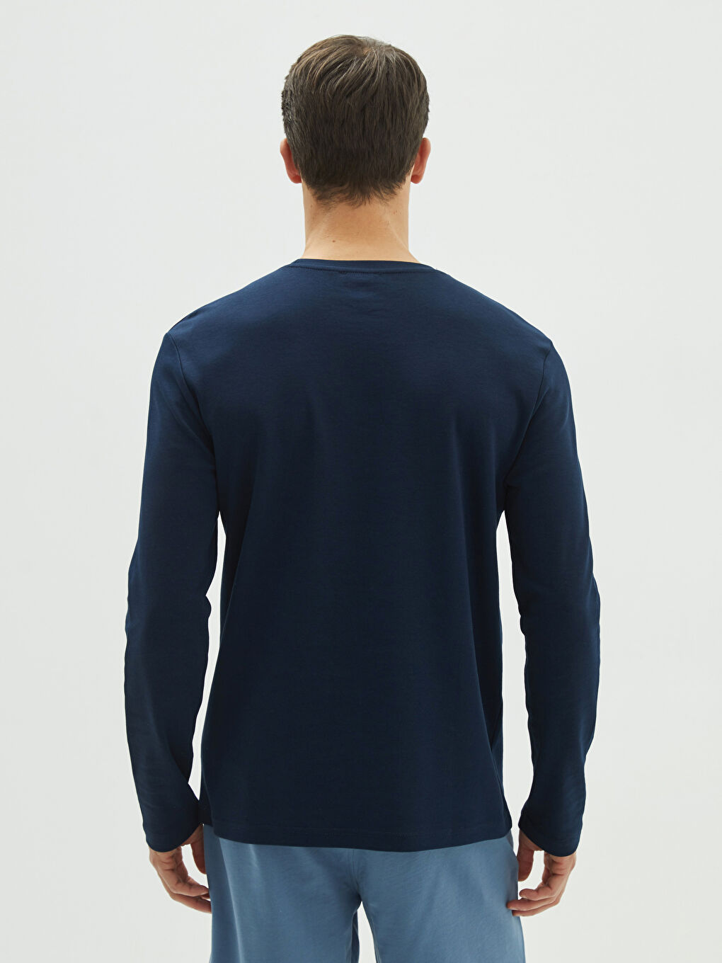 Crew Neck Long Sleeve Printed Men's T-Shirt-4