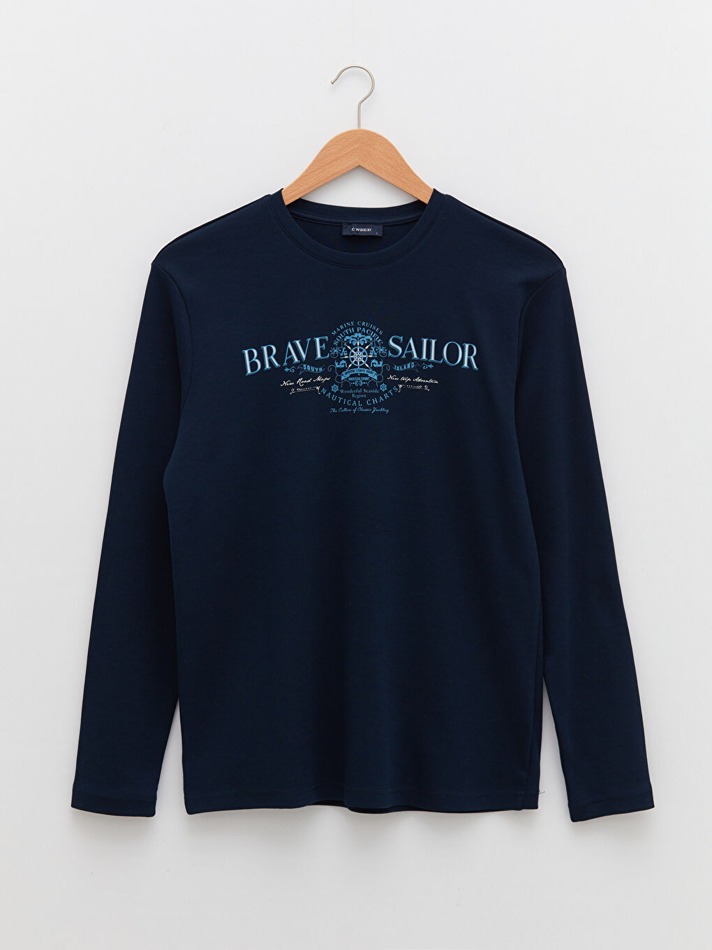 Crew Neck Long Sleeve Printed Men's T-Shirt-5