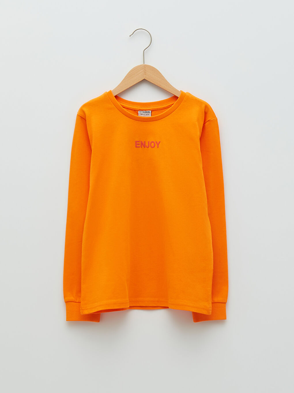 LCW Kids Crew Neck Embroidery Detailed Long Sleeve Boy T-shirt -S21069Z4-GFX