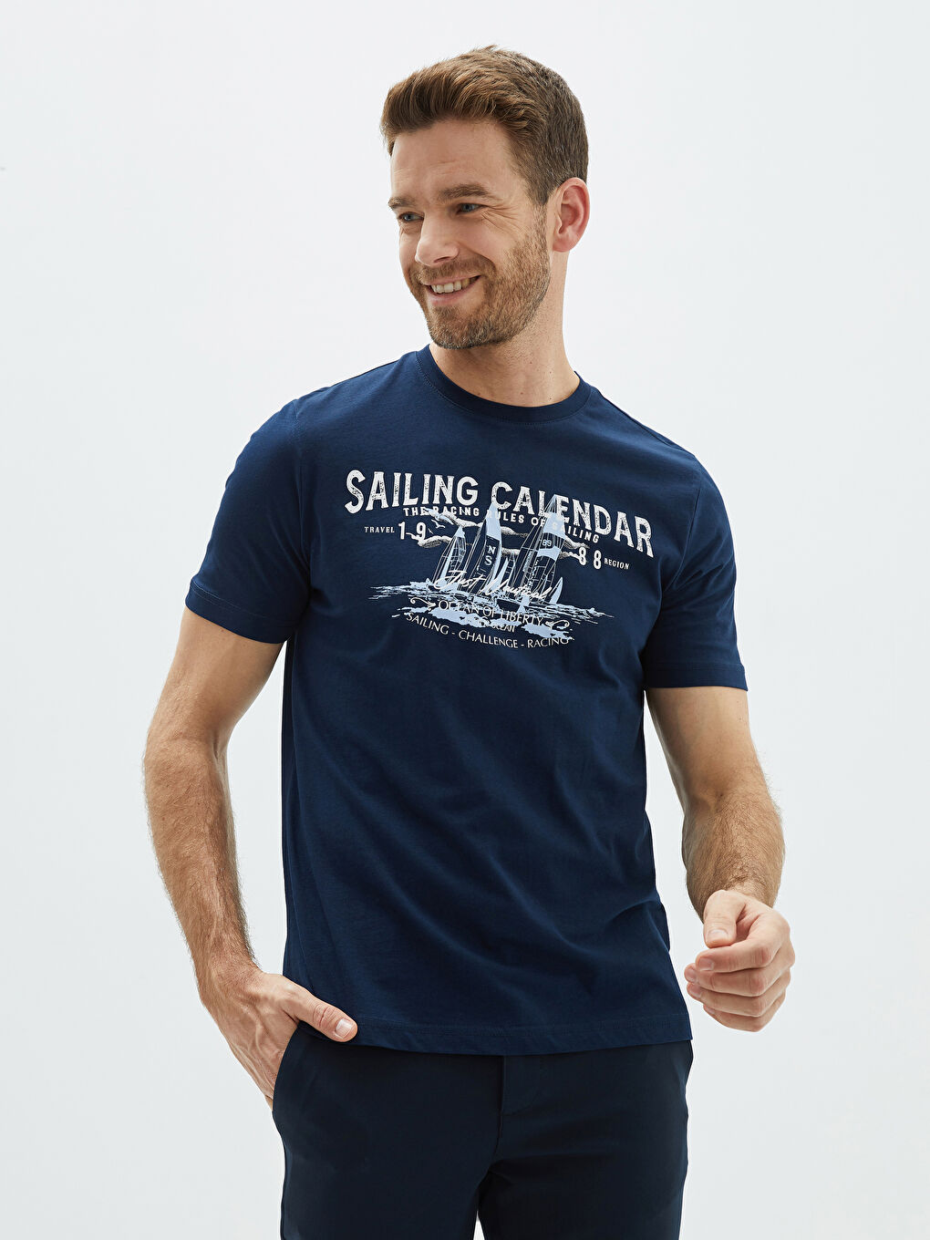 Crew Neck Printed Combed Cotton T-Shirt