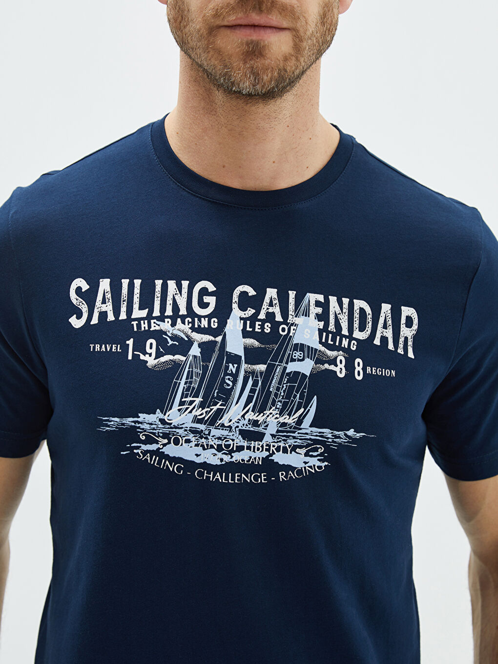 Crew Neck Printed Combed Cotton T-Shirt-2