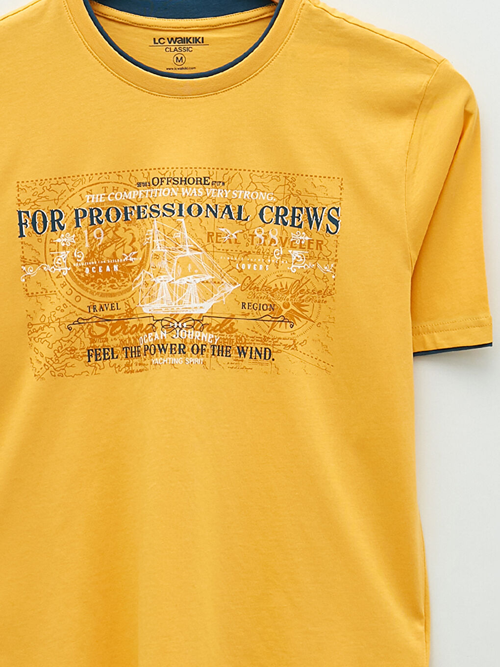 تيشيرت رجالي ياقة دائرية كم قصير مطبوع قطن ممشط-7