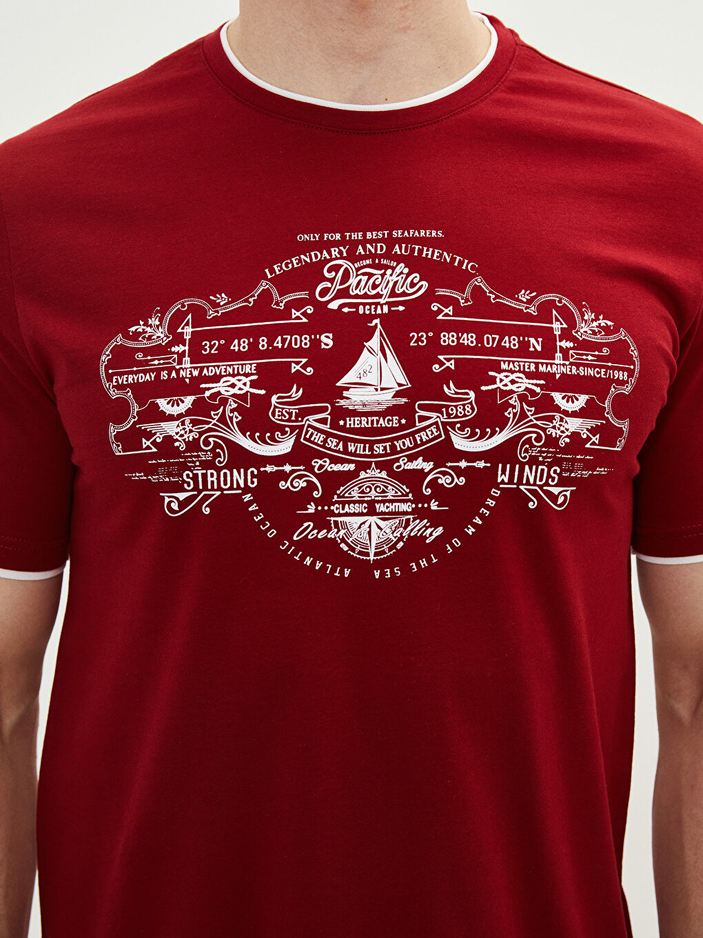 Crew Neck Short Sleeve Printed Combed Cotton Men's T-shirt-3