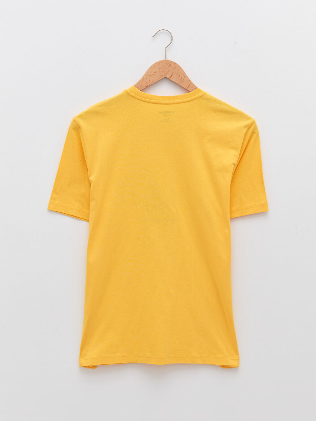 Sarı Bisiklet Yaka Kısa Kollu Baskılı Penye Erkek Tişört-6