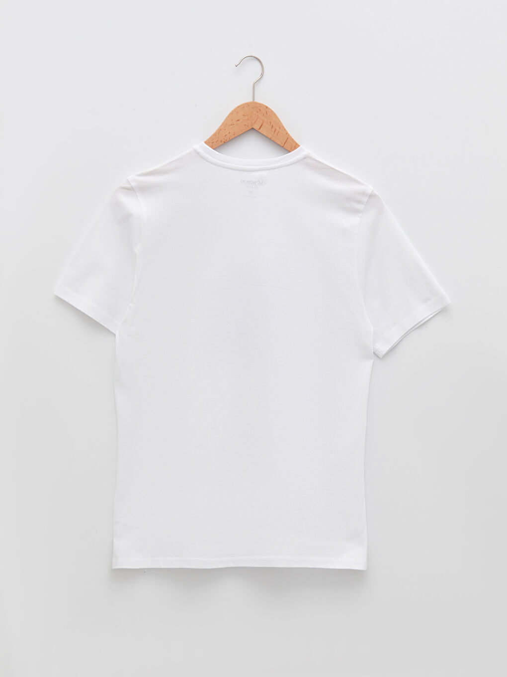 Beyaz Bisiklet Yaka Kısa Kollu Baskılı Penye Erkek Tişört-6