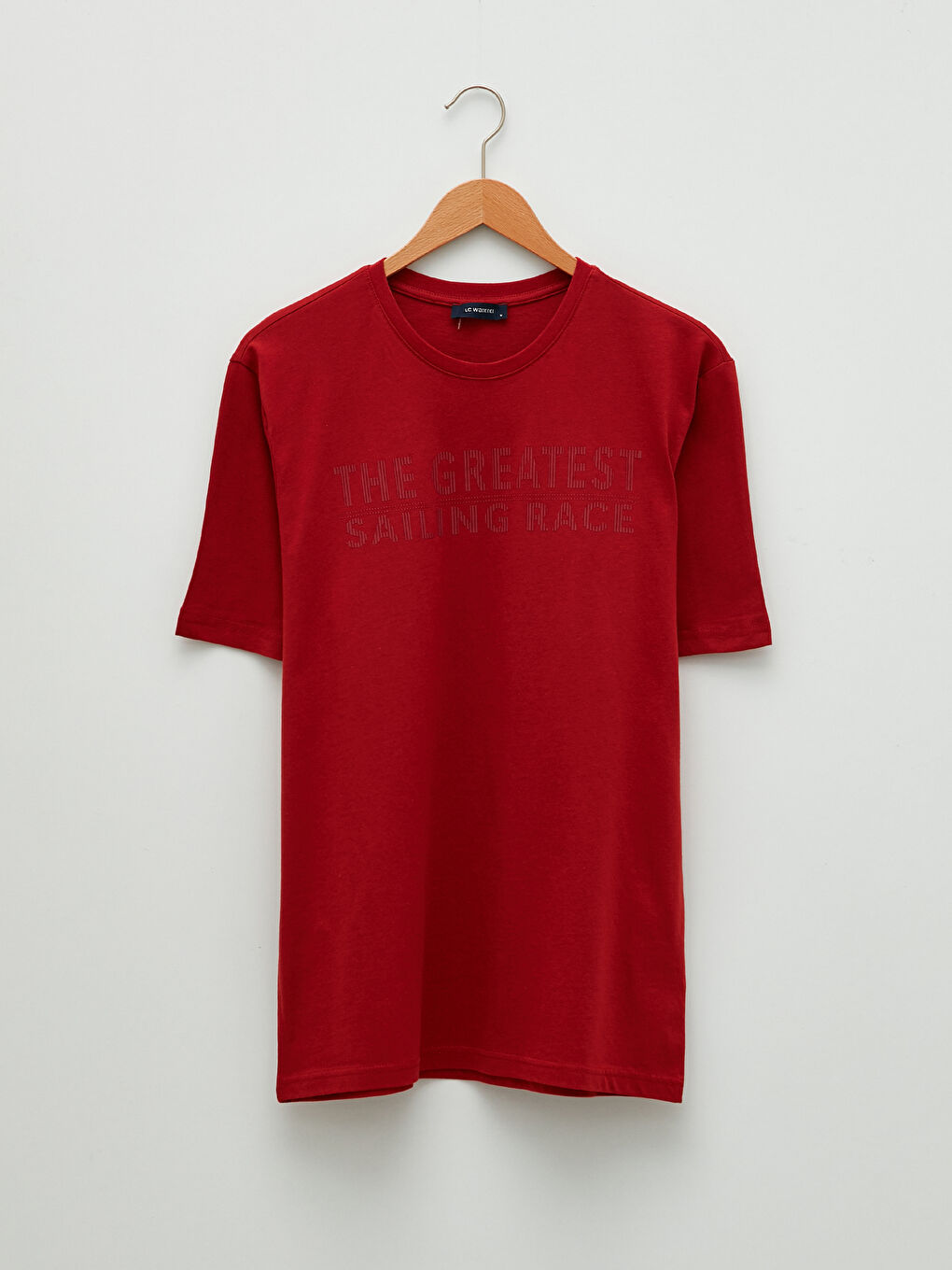 Turuncu Bisiklet Yaka Kısa Kollu Baskılı Penye Erkek Tişört-5