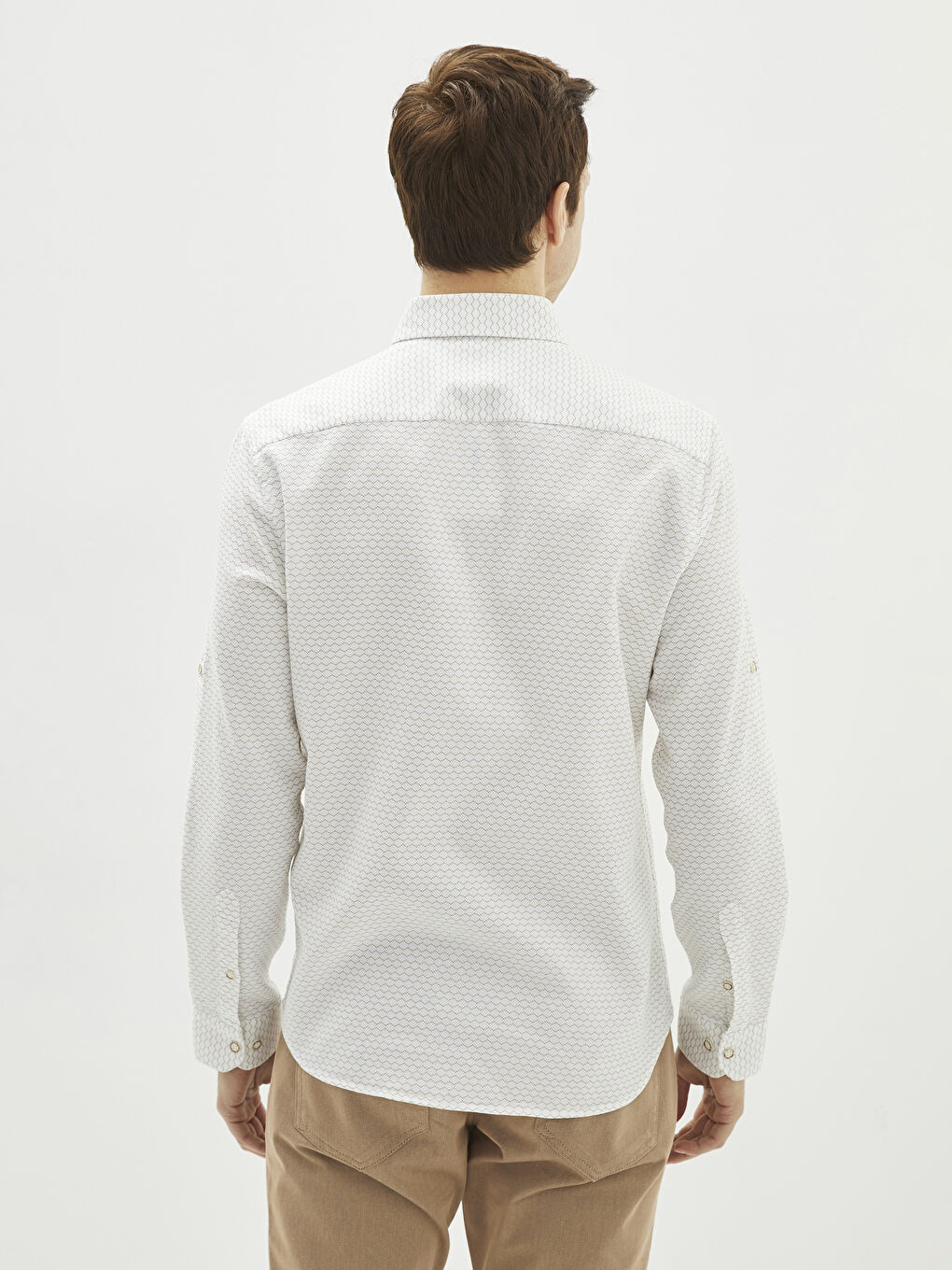 Slim Fit Long Sleeve Patterned Men's Shirt-4