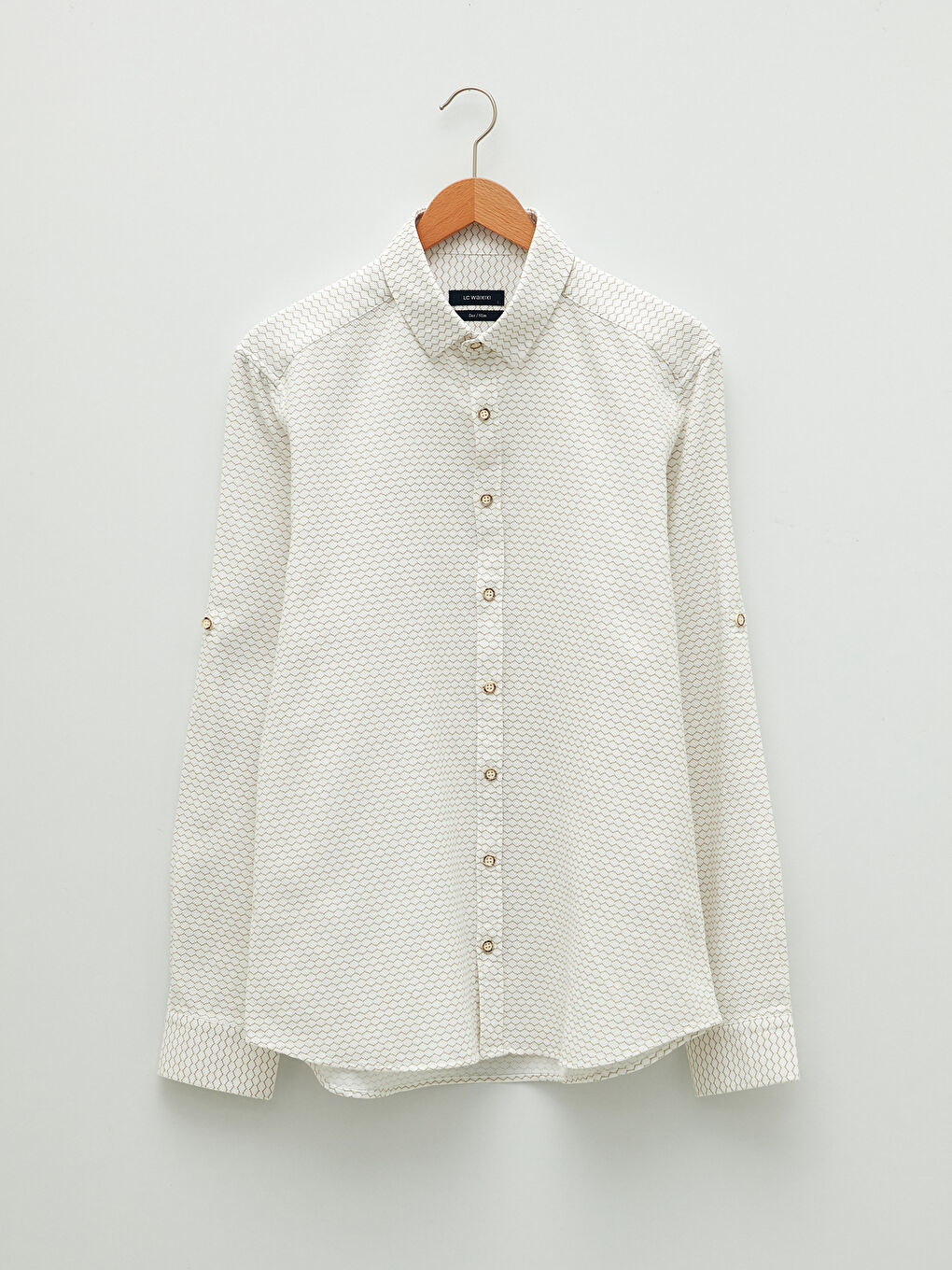 Slim Fit Long Sleeve Patterned Men's Shirt-5