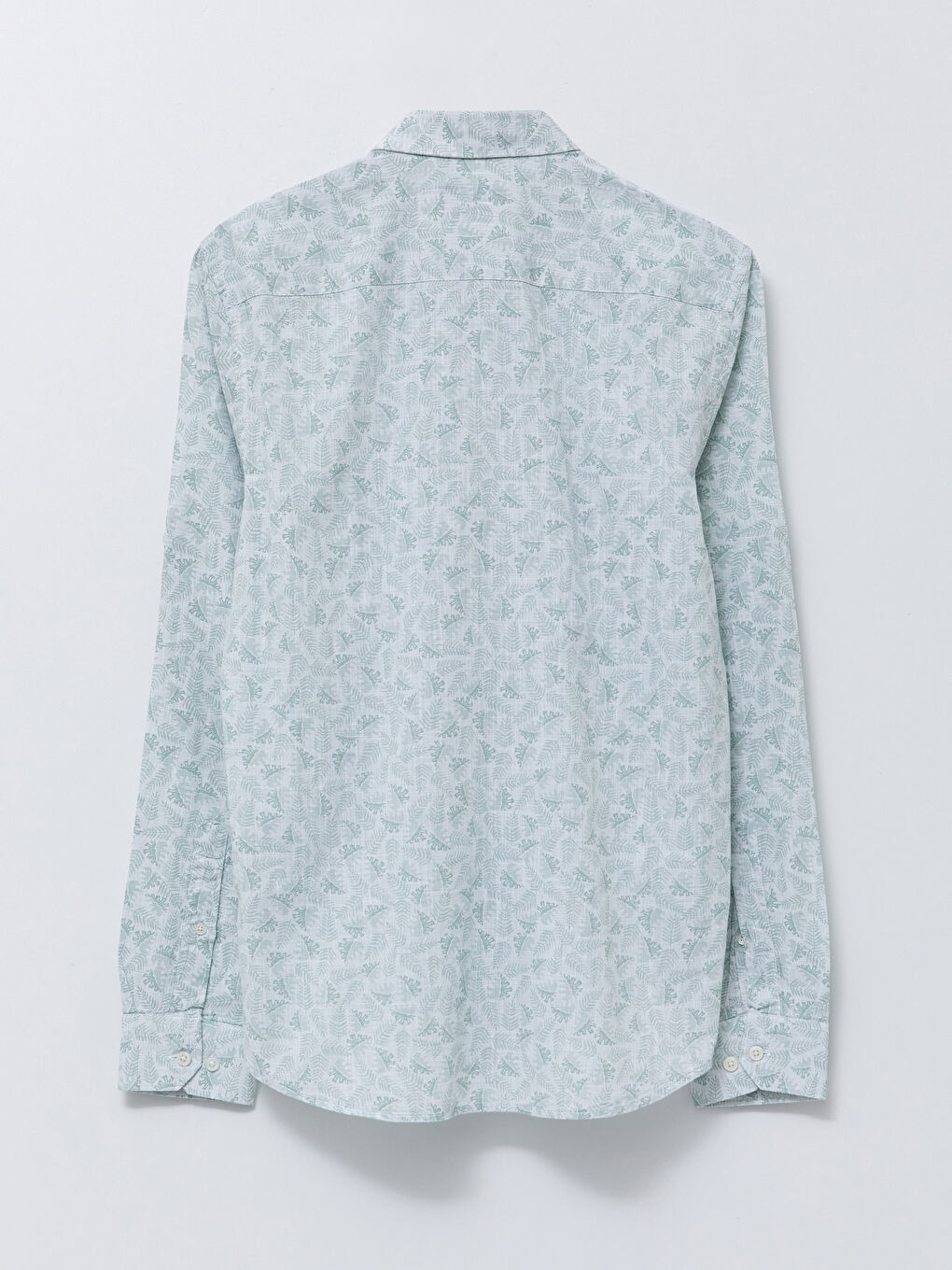 Yeşil Slim Fit Uzun Kollu Desenli Poplin Erkek Gömlek-6