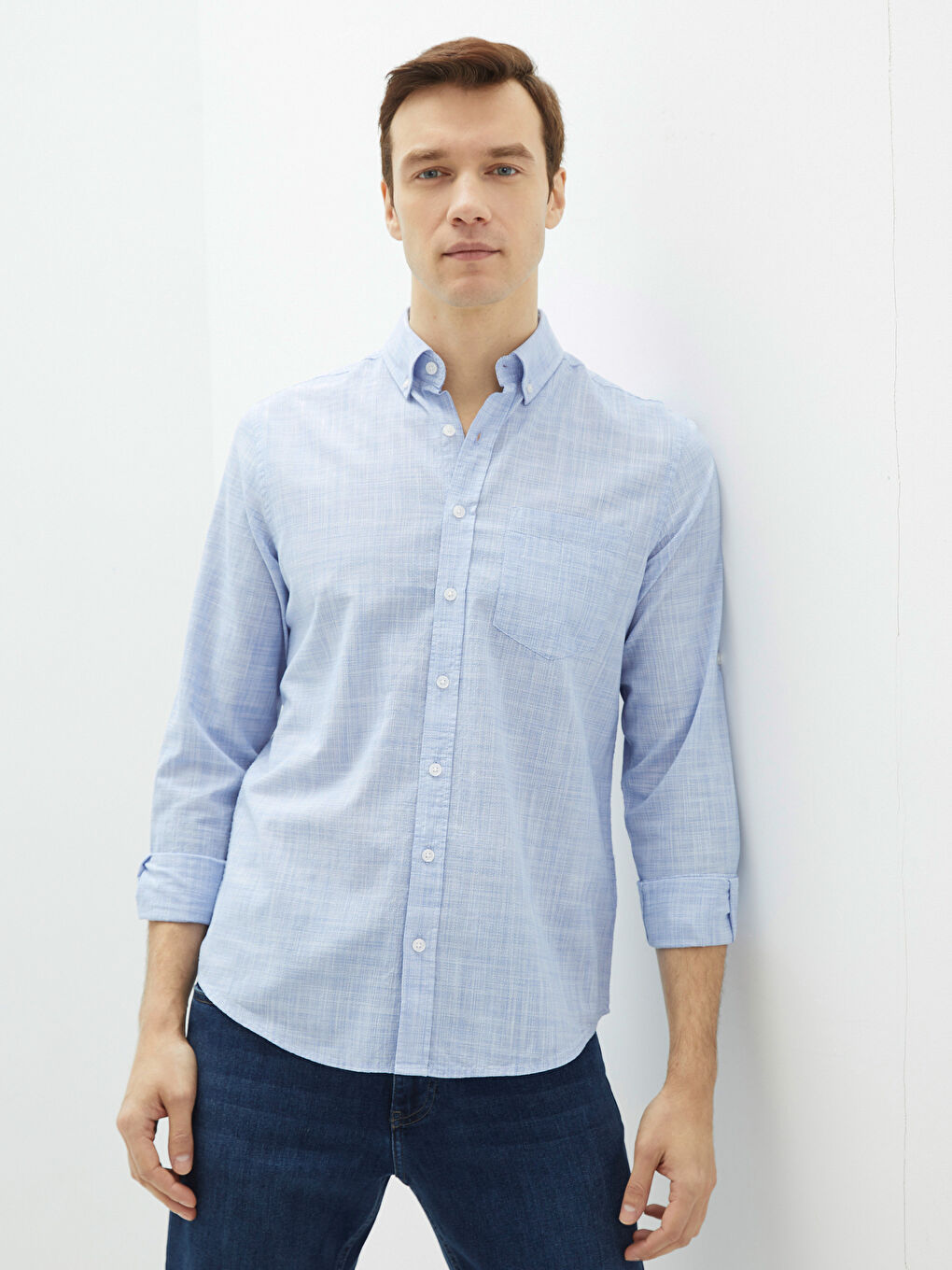 Mavi Regular Fit Uzun Kollu Poplin Erkek Gömlek