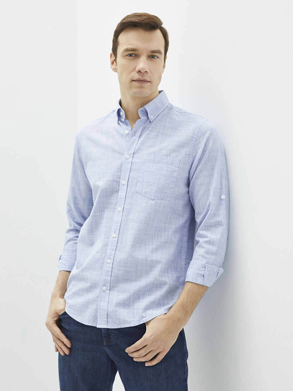 Mavi Regular Fit Uzun Kollu Poplin Erkek Gömlek-1