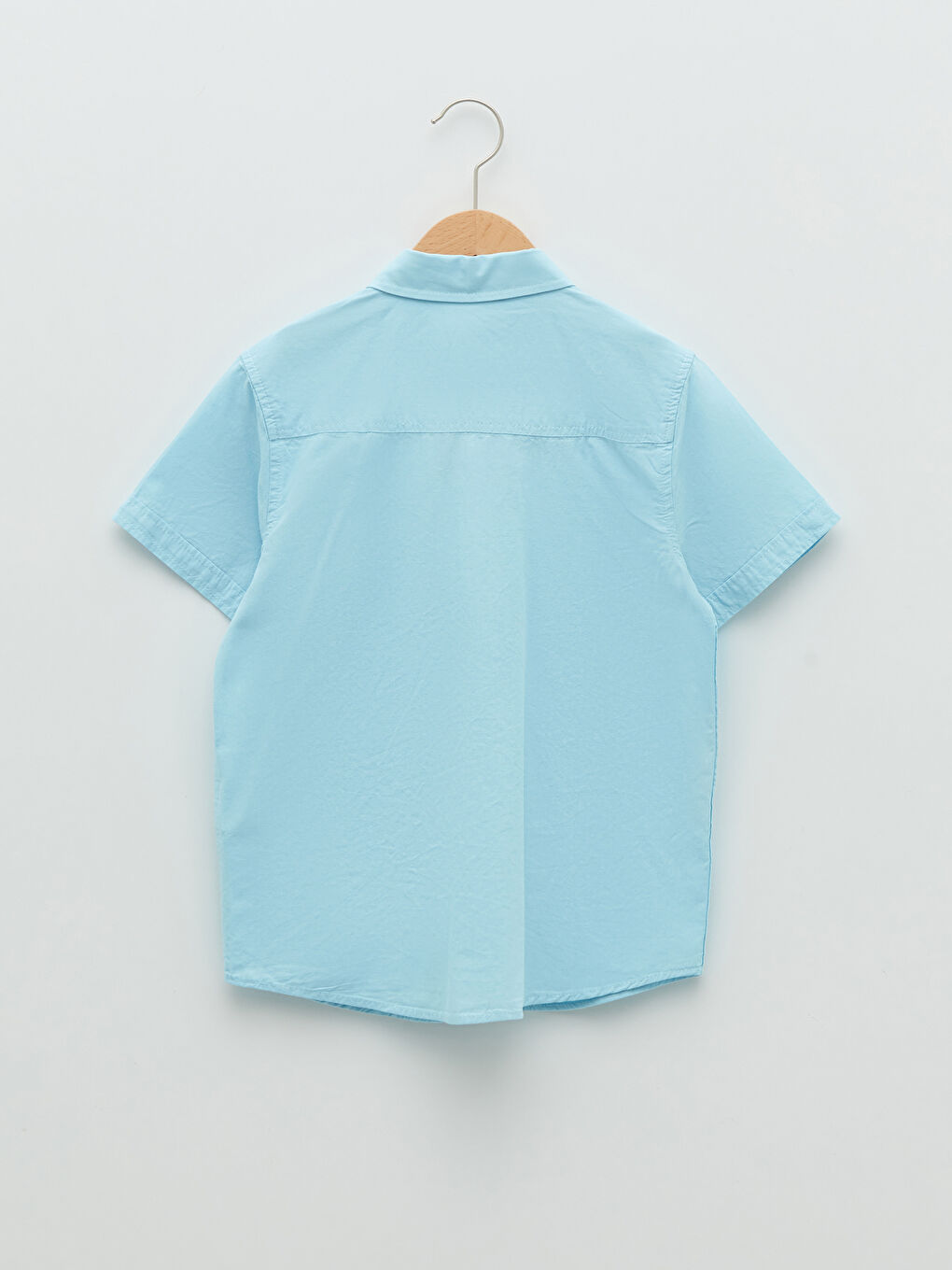 Basic Short Sleeve Poplin Boy Shirt-1