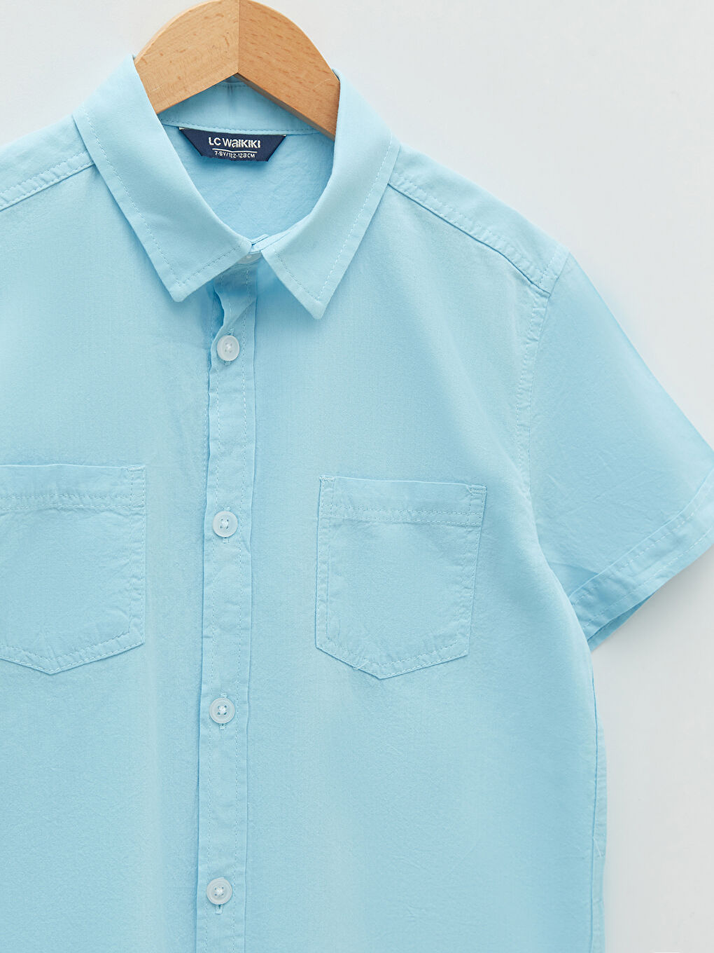 Basic Short Sleeve Poplin Boy Shirt-2