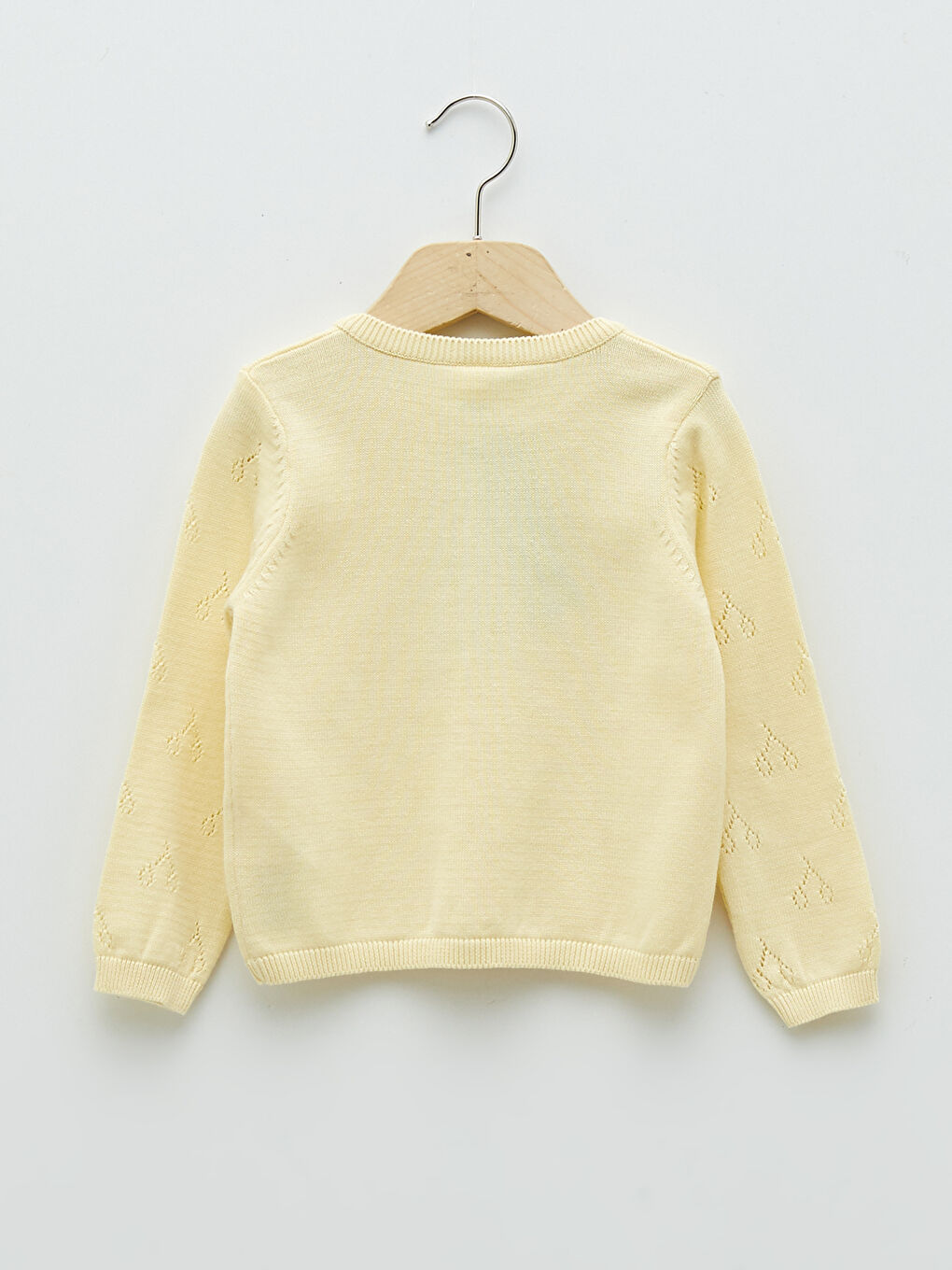 Crew Neck Long Sleeve Patterned Baby Girl Knitwear Cardigan-1