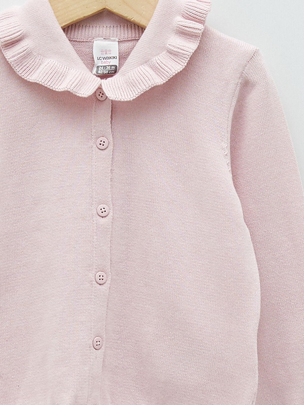 Baby Collar Long Sleeve Basic Cotton Baby Girl Knitwear Cardigan-2