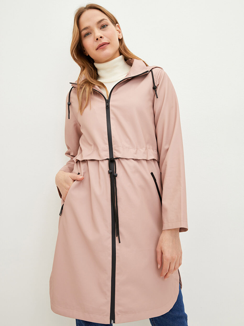 Women's Hooded Plain Raincoat
