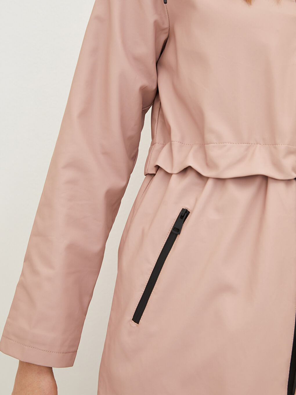 Women's Hooded Plain Raincoat-3