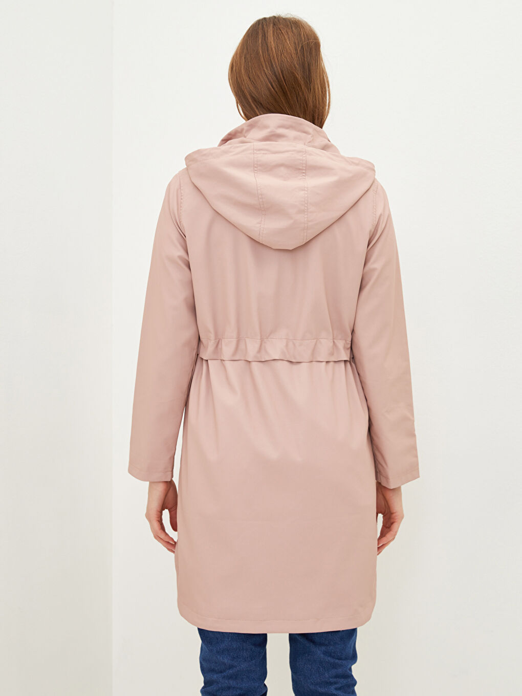 Women's Hooded Plain Raincoat-4