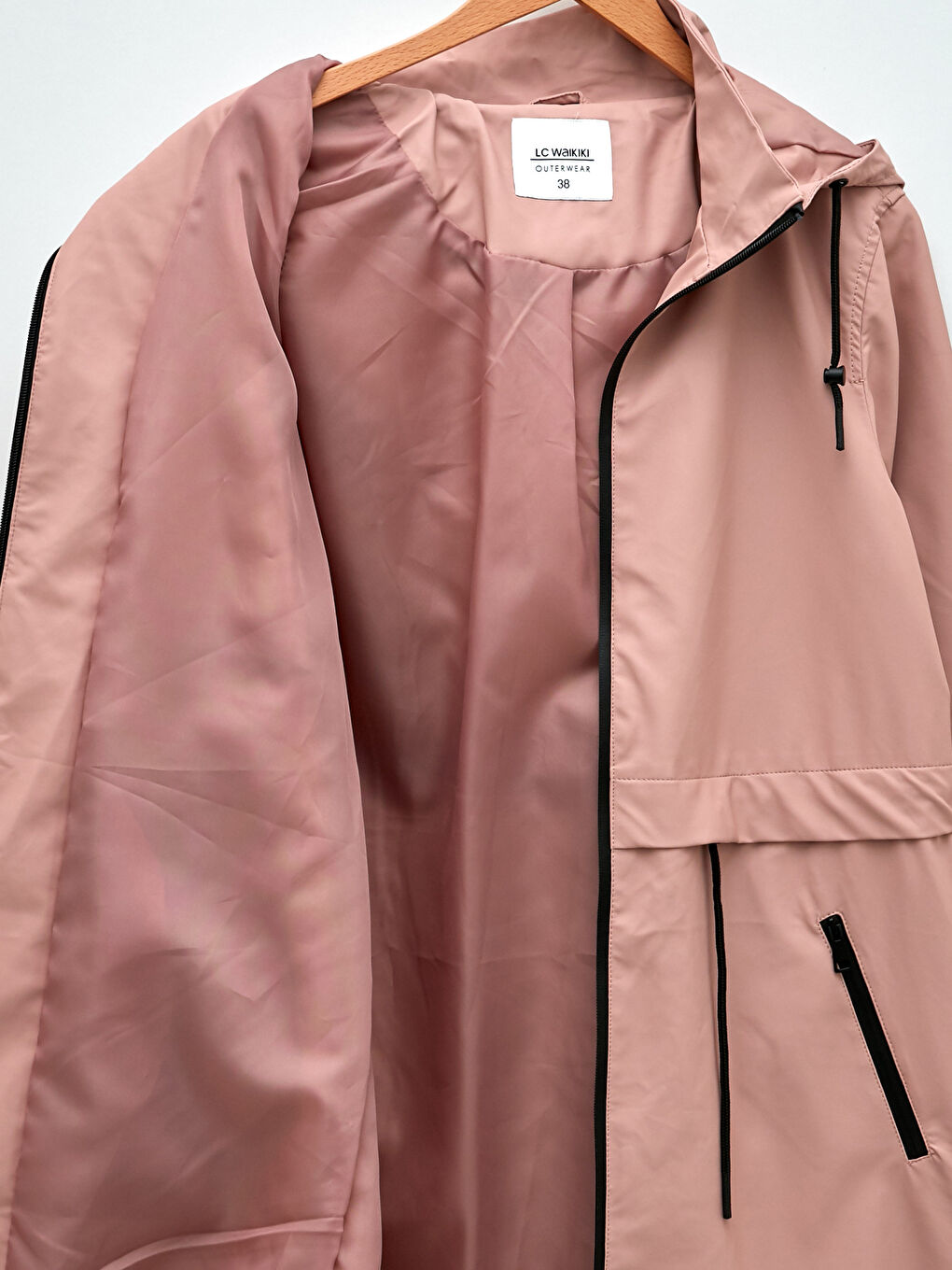 Women's Hooded Plain Raincoat-7