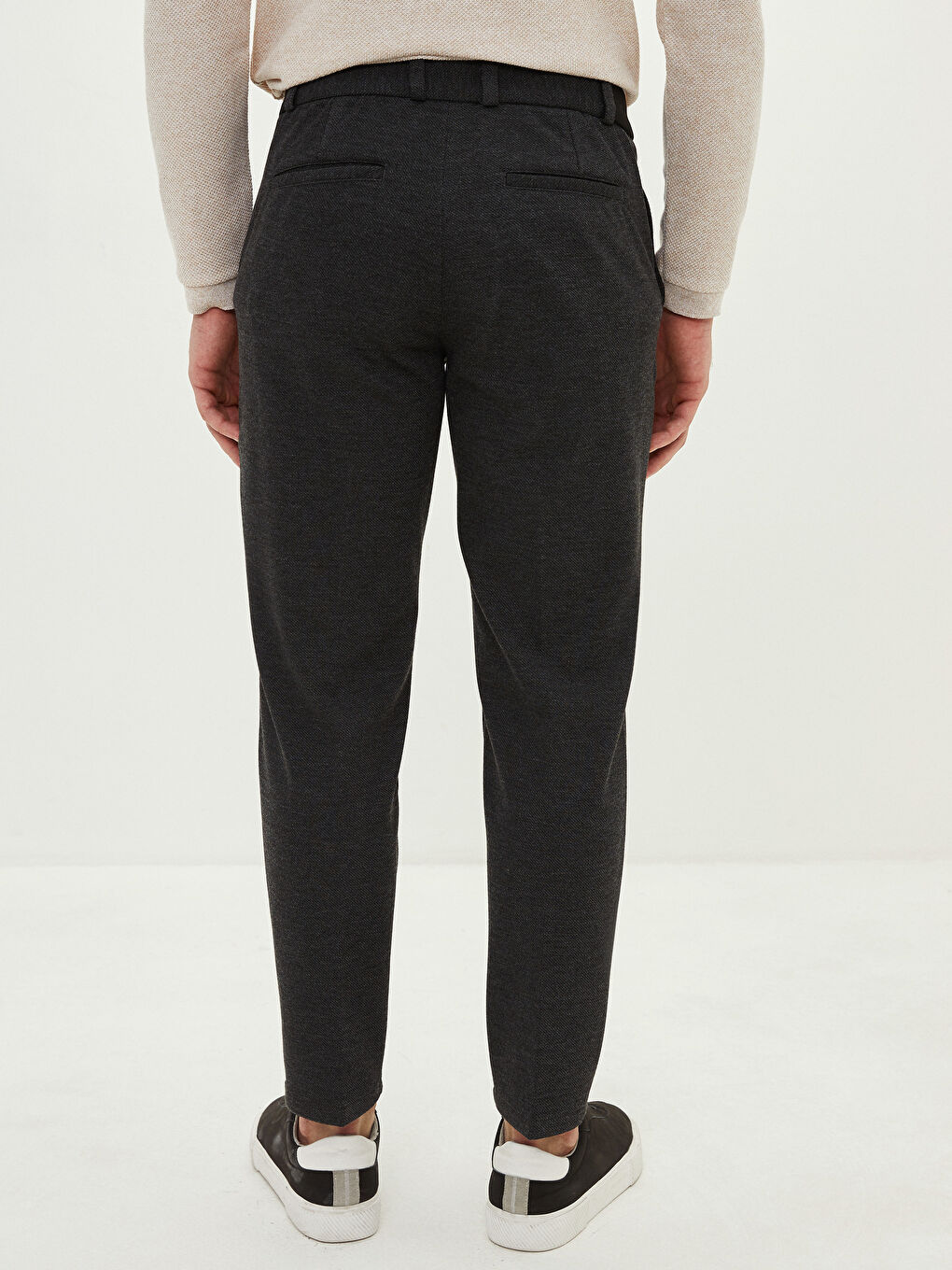 Antrasit Slim Fit Örme Erkek Pantolon-3