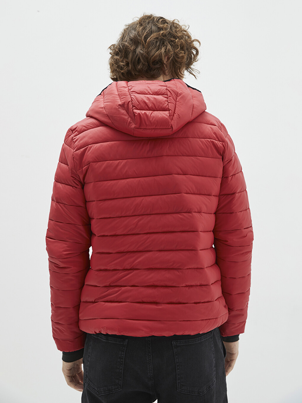 Slim Fit Hooded Upright Collar Men's Down Coat-4