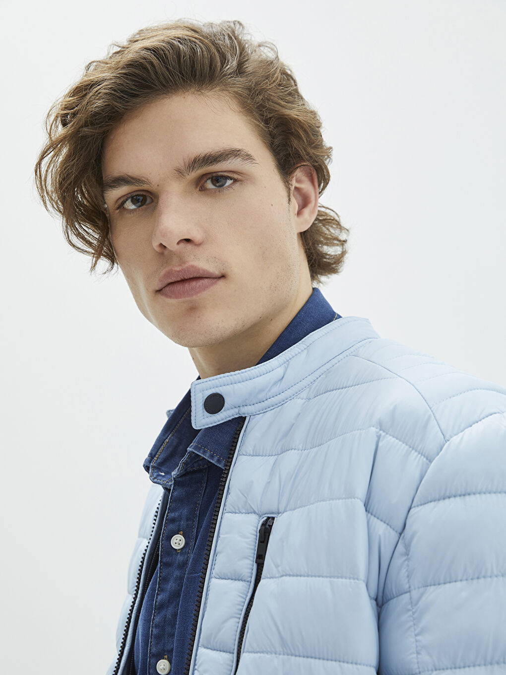 გამხდარი ფორმის ძაბრისებრი საყელო მამაკაცის დუტის ქურთუკი-3