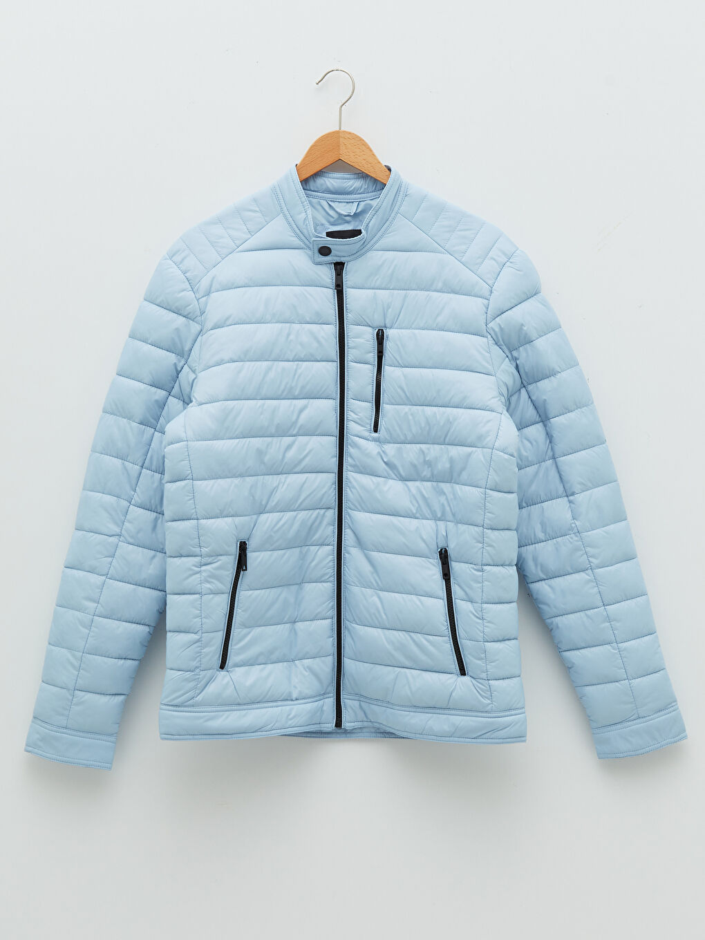 გამხდარი ფორმის ძაბრისებრი საყელო მამაკაცის დუტის ქურთუკი-5