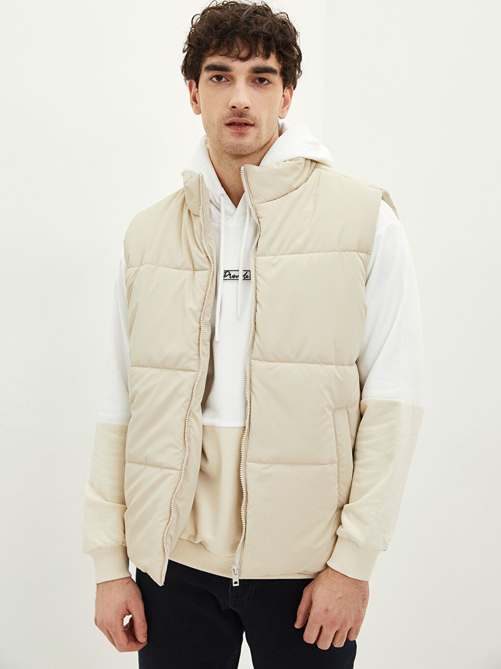 Standard Fit Funnel Neck Men's Waistcoat-1