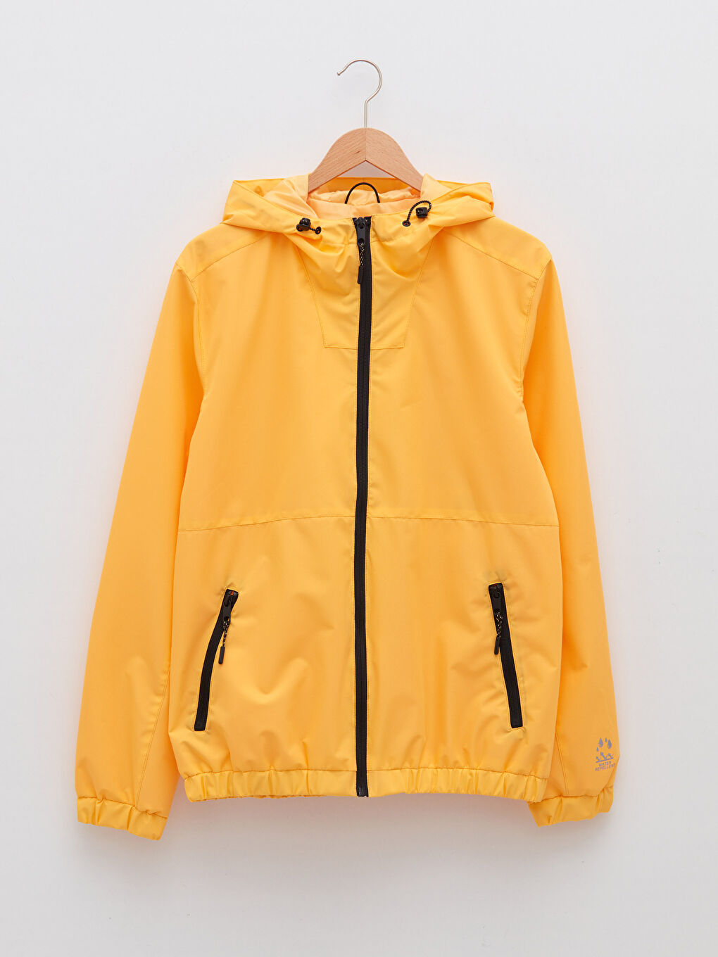 Turuncu Standart Kalıp Kapüşonlu İnce Erkek Yağmurluk-8