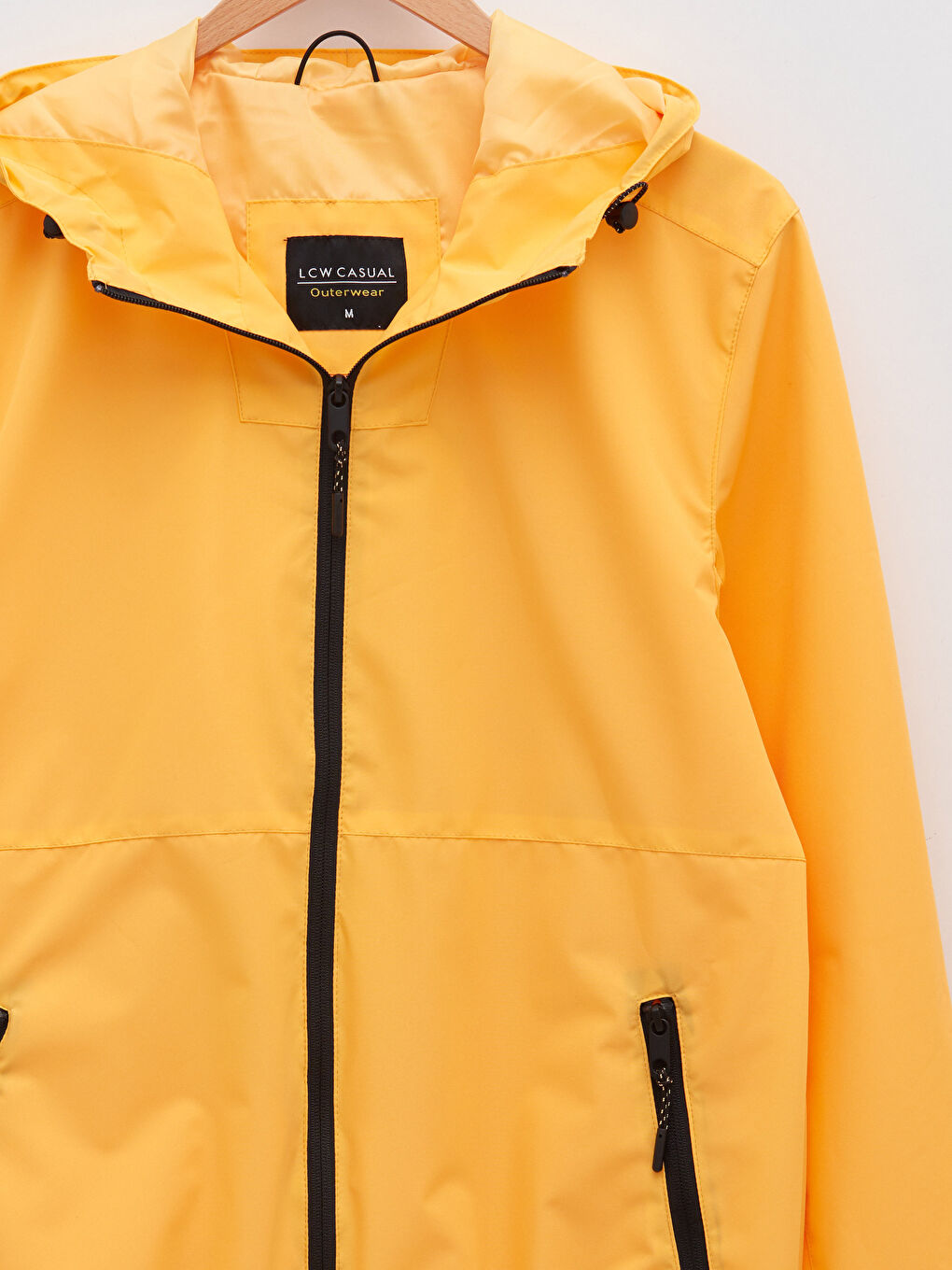 Turuncu Standart Kalıp Kapüşonlu İnce Erkek Yağmurluk-10