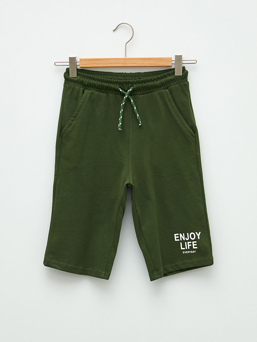 Yeşil Beli Lastikli Baskılı Pamuklu Erkek Çocuk Roller