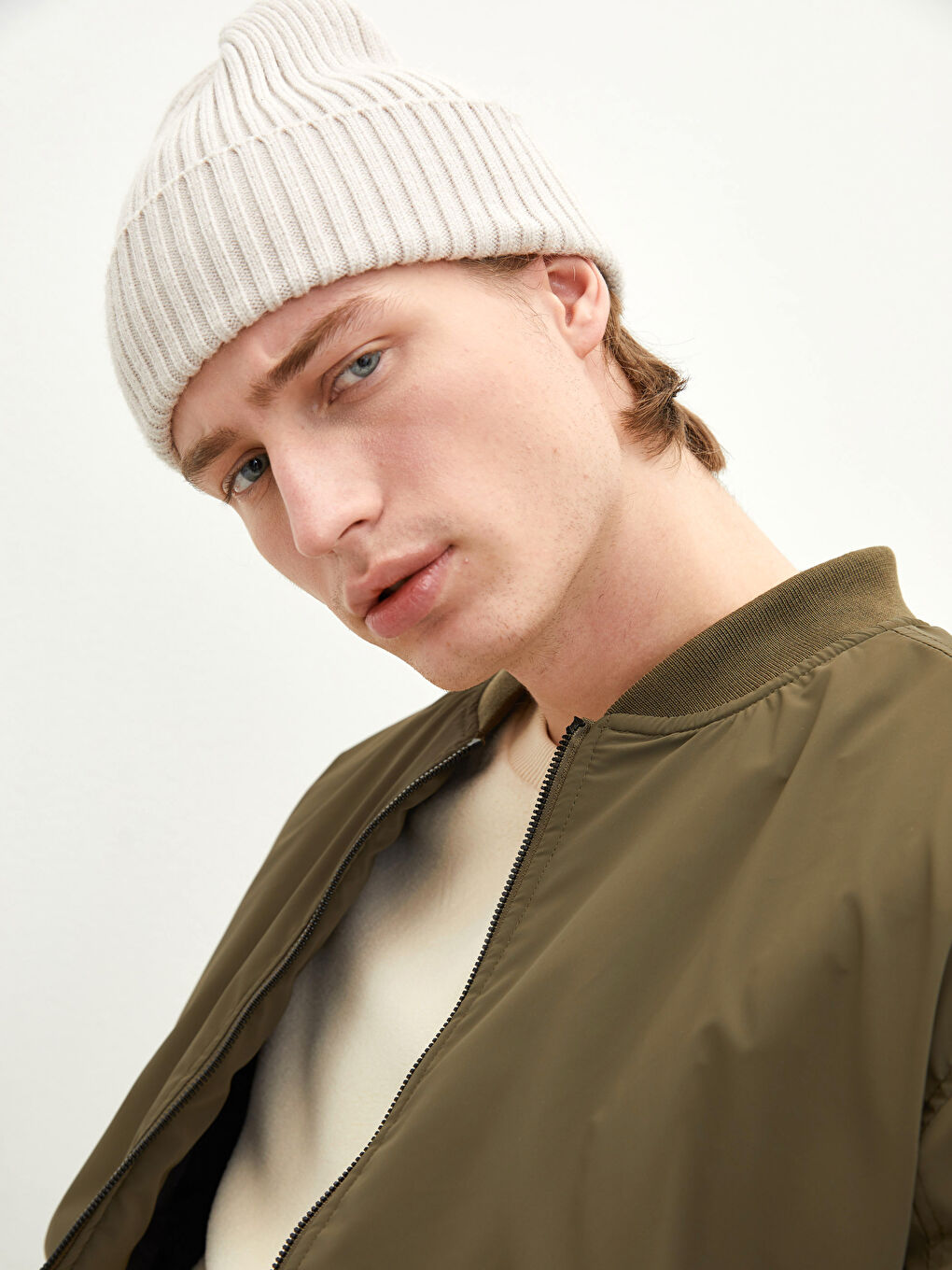 Palton Bomber Slim Fit Confortabil cu Guler Colegiu pentru Bărbați-4