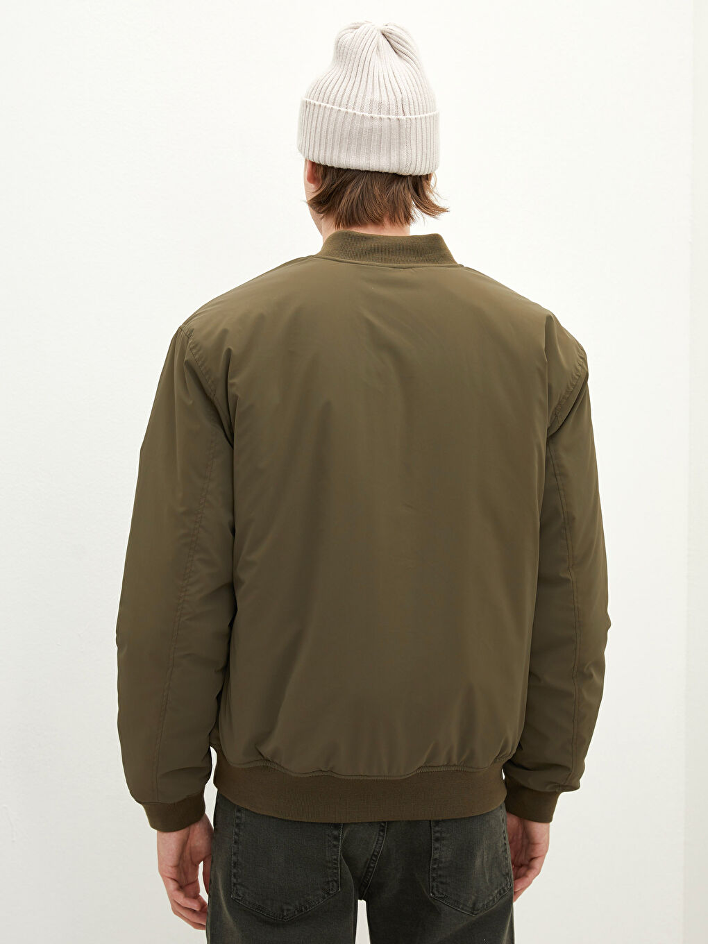 Palton Bomber Slim Fit Confortabil cu Guler Colegiu pentru Bărbați-5