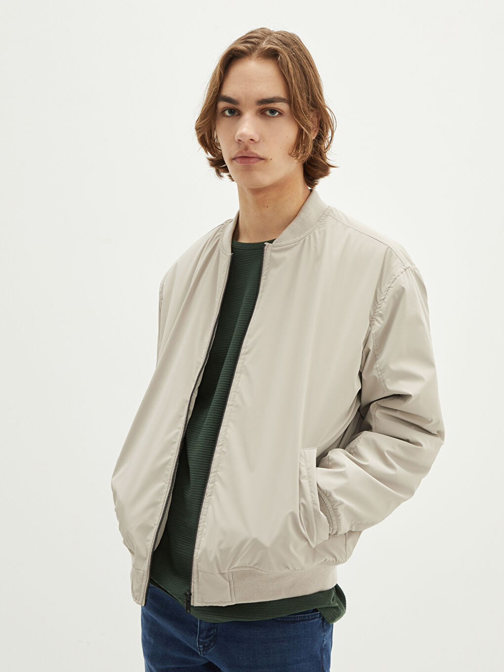 Comfortable Fit College Collar Slim Bomber Men's Coat-1